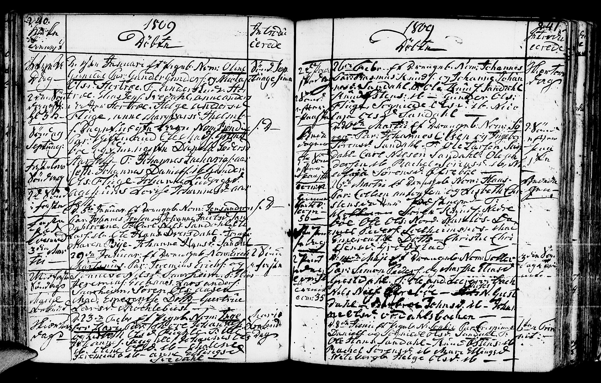 Jølster sokneprestembete, SAB/A-80701/H/Haa/Haaa/L0005: Parish register (official) no. A 5, 1790-1821, p. 240-241