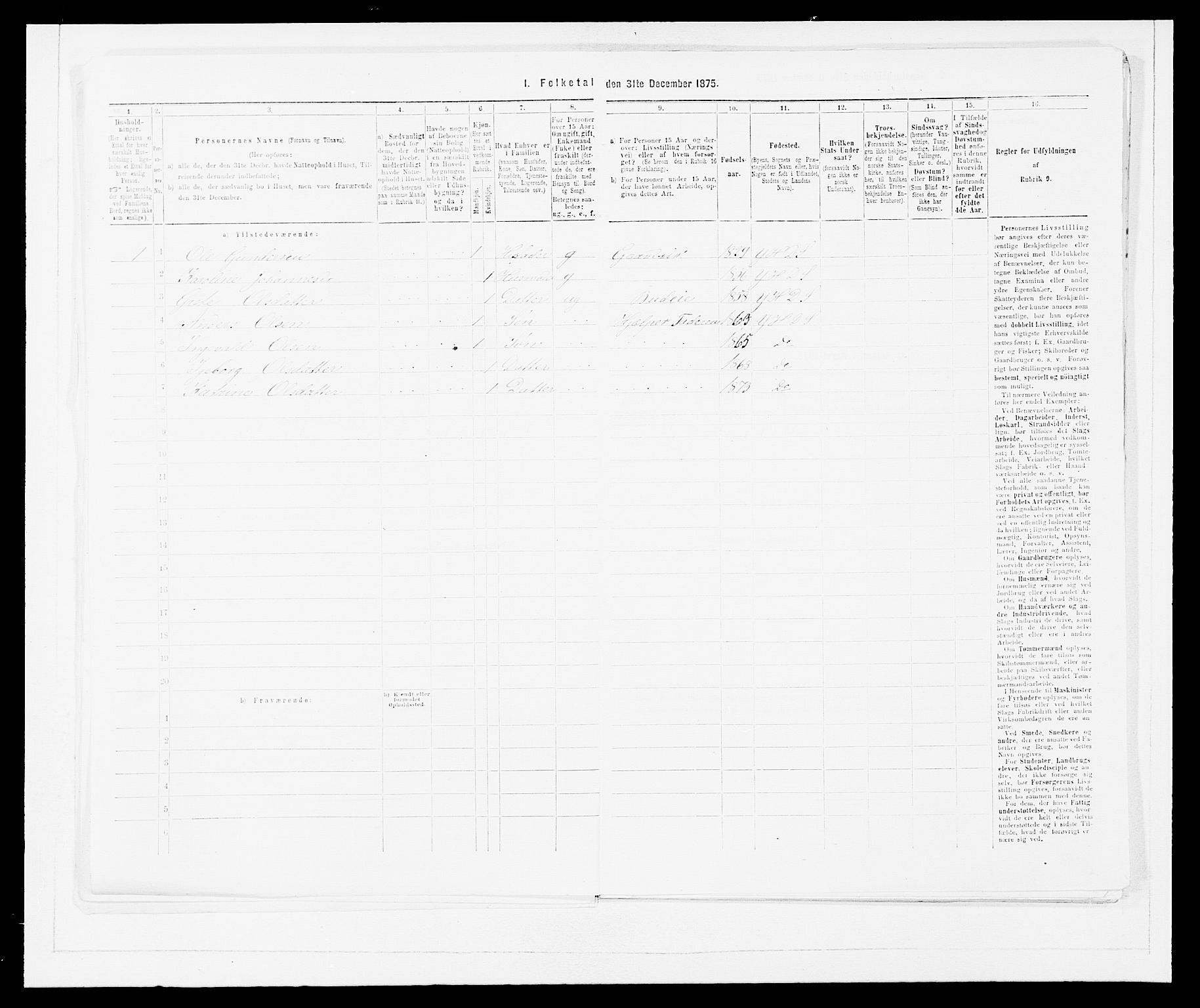 SAB, 1875 census for 1429P Ytre Holmedal, 1875, p. 868