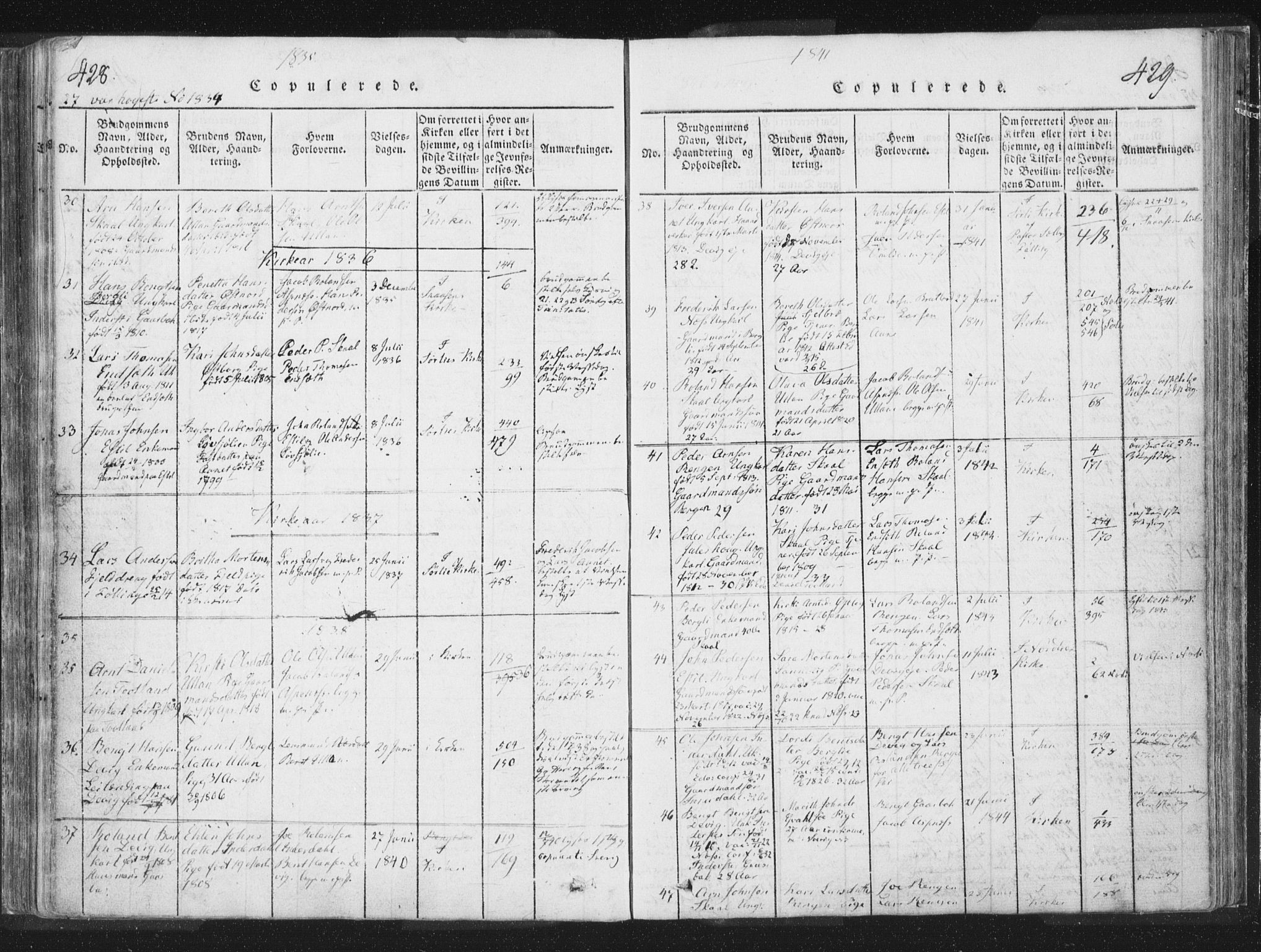 Ministerialprotokoller, klokkerbøker og fødselsregistre - Nord-Trøndelag, AV/SAT-A-1458/755/L0491: Parish register (official) no. 755A01 /2, 1817-1864, p. 428-429