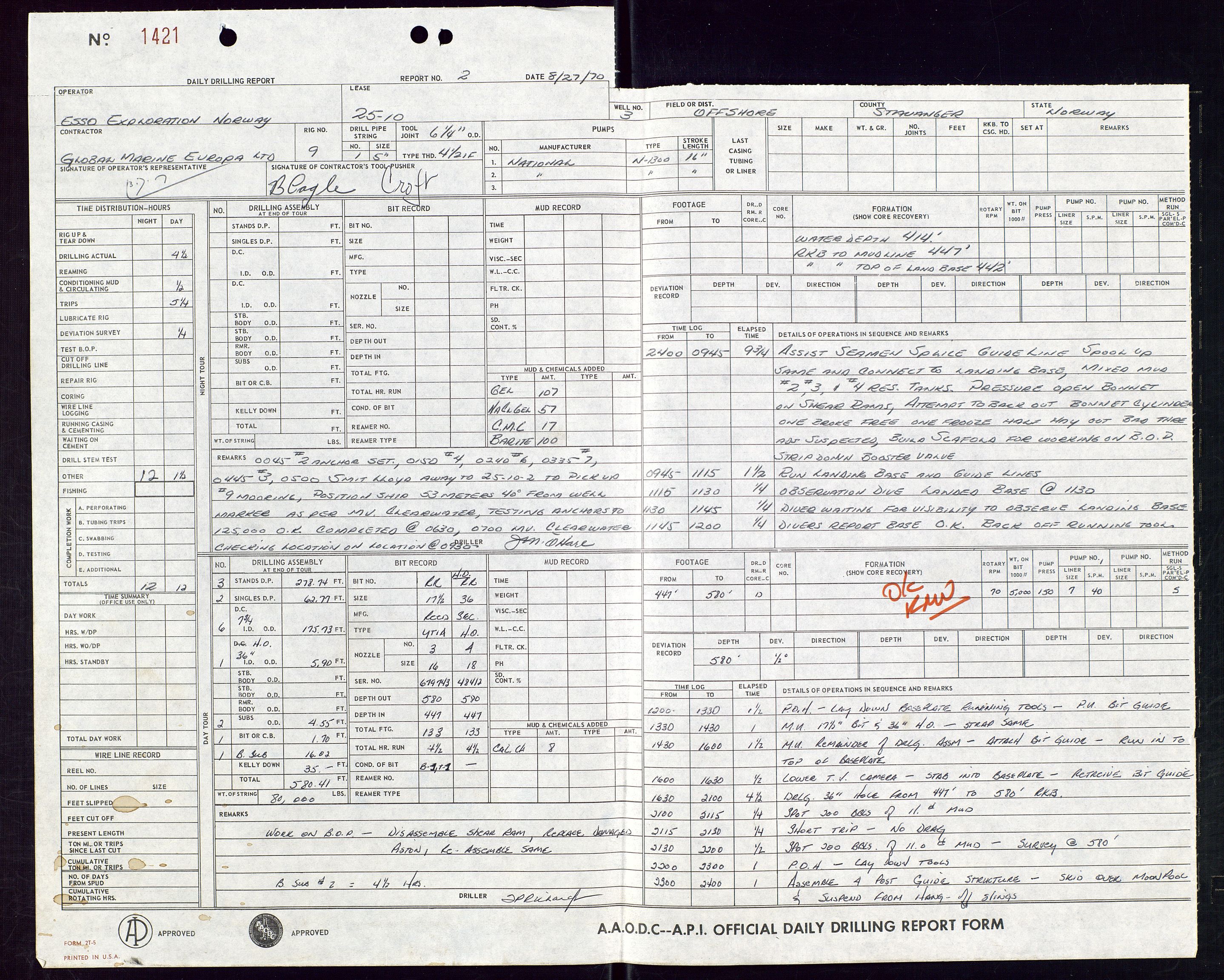 Pa 1512 - Esso Exploration and Production Norway Inc., AV/SAST-A-101917/E/Ea/L0013: Well 25/10-3 og Well 8/3-1, 1966-1975, p. 492