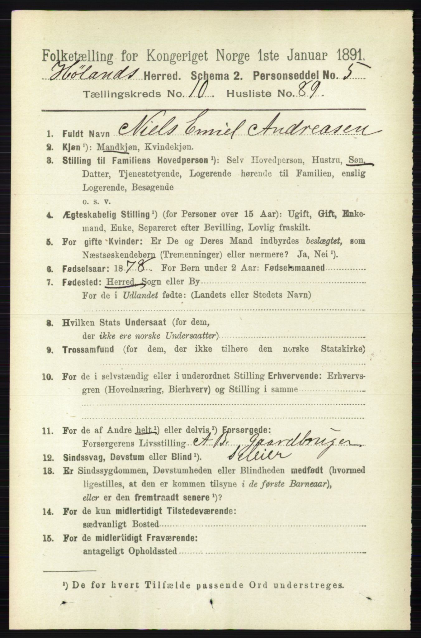 RA, 1891 census for 0221 Høland, 1891, p. 7183