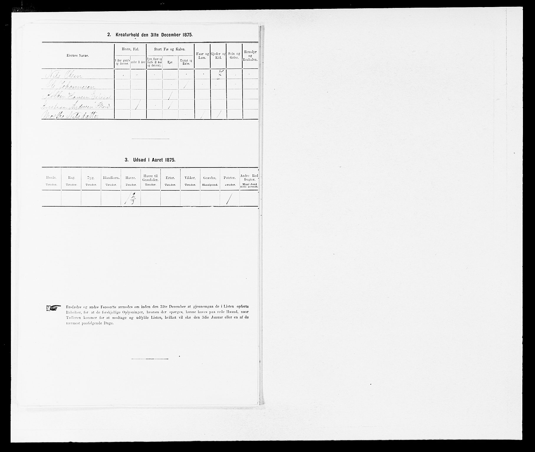 SAB, 1875 census for 1413P Hyllestad, 1875, p. 734