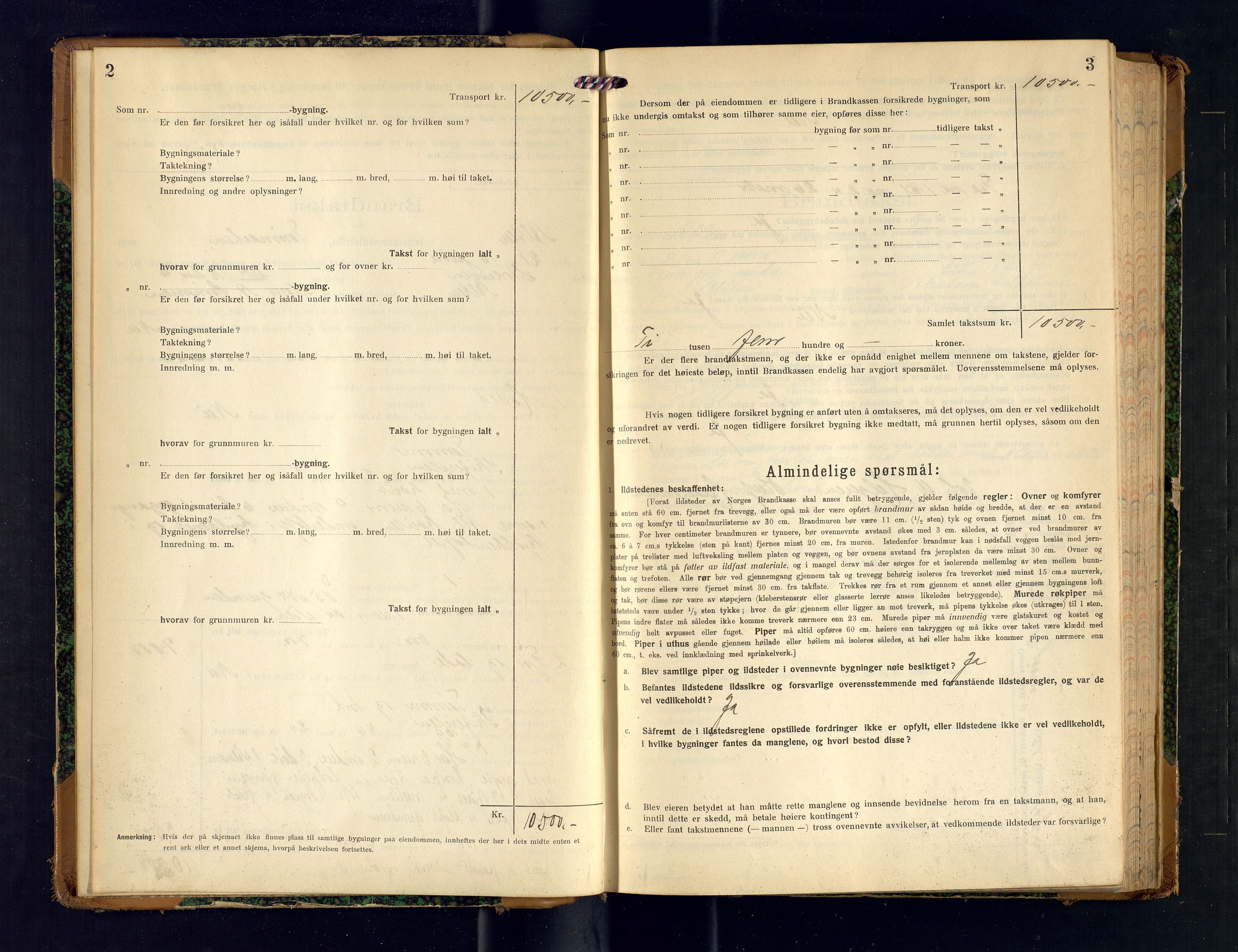 Alta lensmannskontor, AV/SATØ-S-1165/O/Ob/L0174: Branntakstprotokoll, 1921-1924, p. 2-3