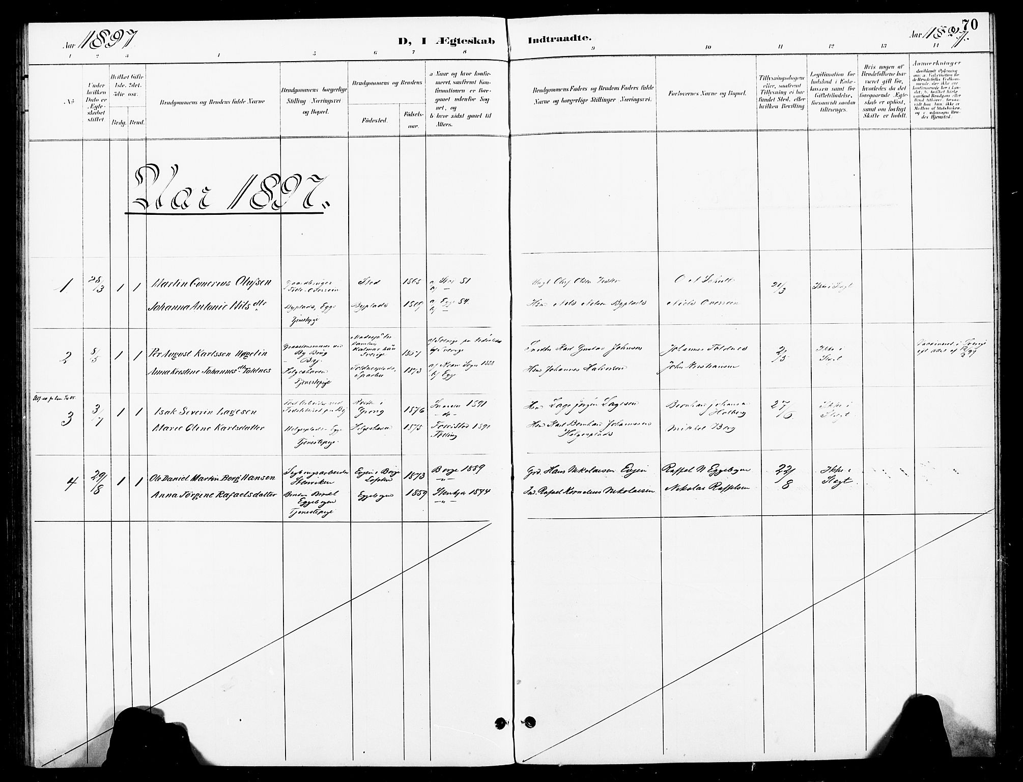 Ministerialprotokoller, klokkerbøker og fødselsregistre - Nord-Trøndelag, SAT/A-1458/740/L0379: Parish register (official) no. 740A02, 1895-1907, p. 70