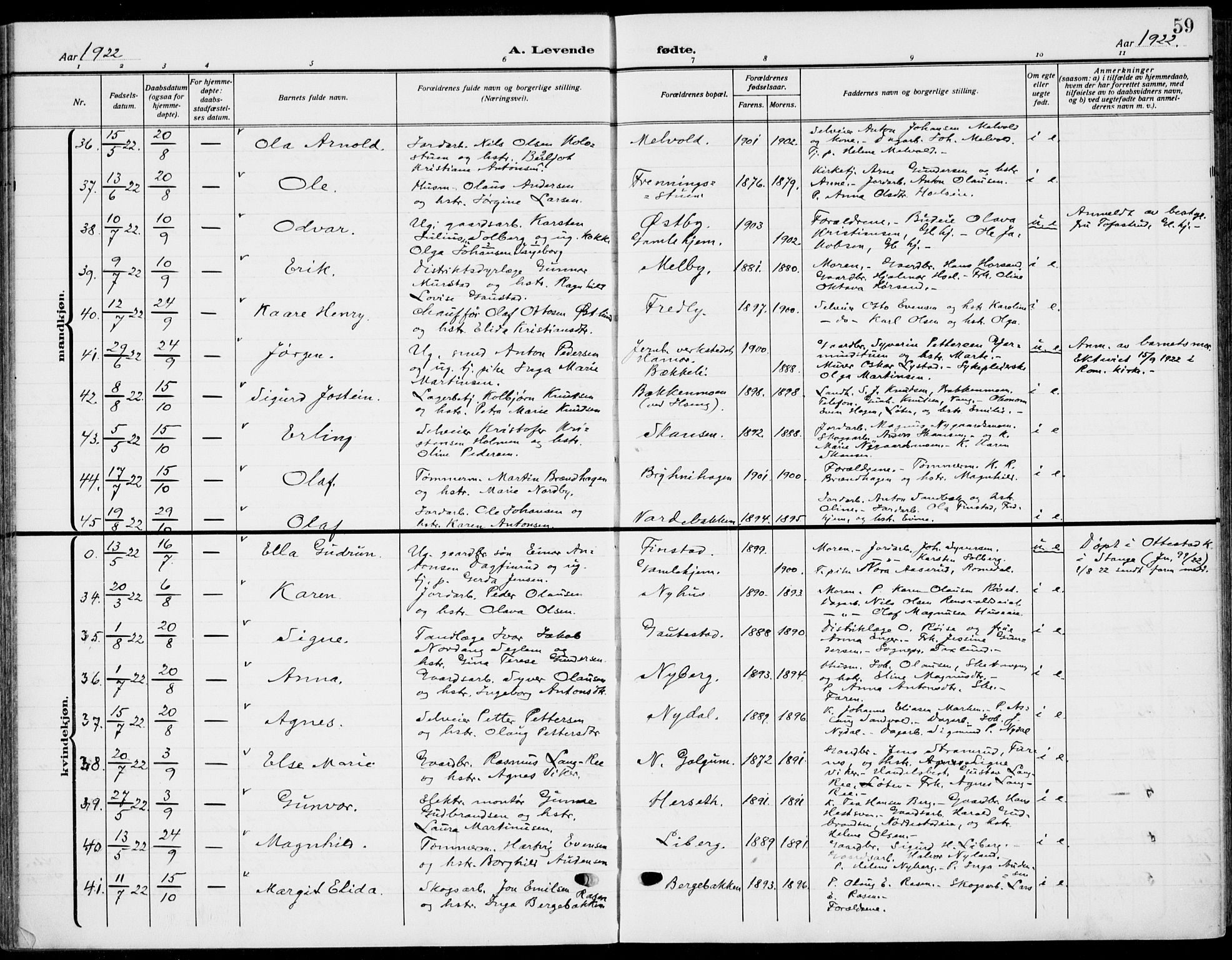 Romedal prestekontor, AV/SAH-PREST-004/K/L0012: Parish register (official) no. 12, 1913-1935, p. 59