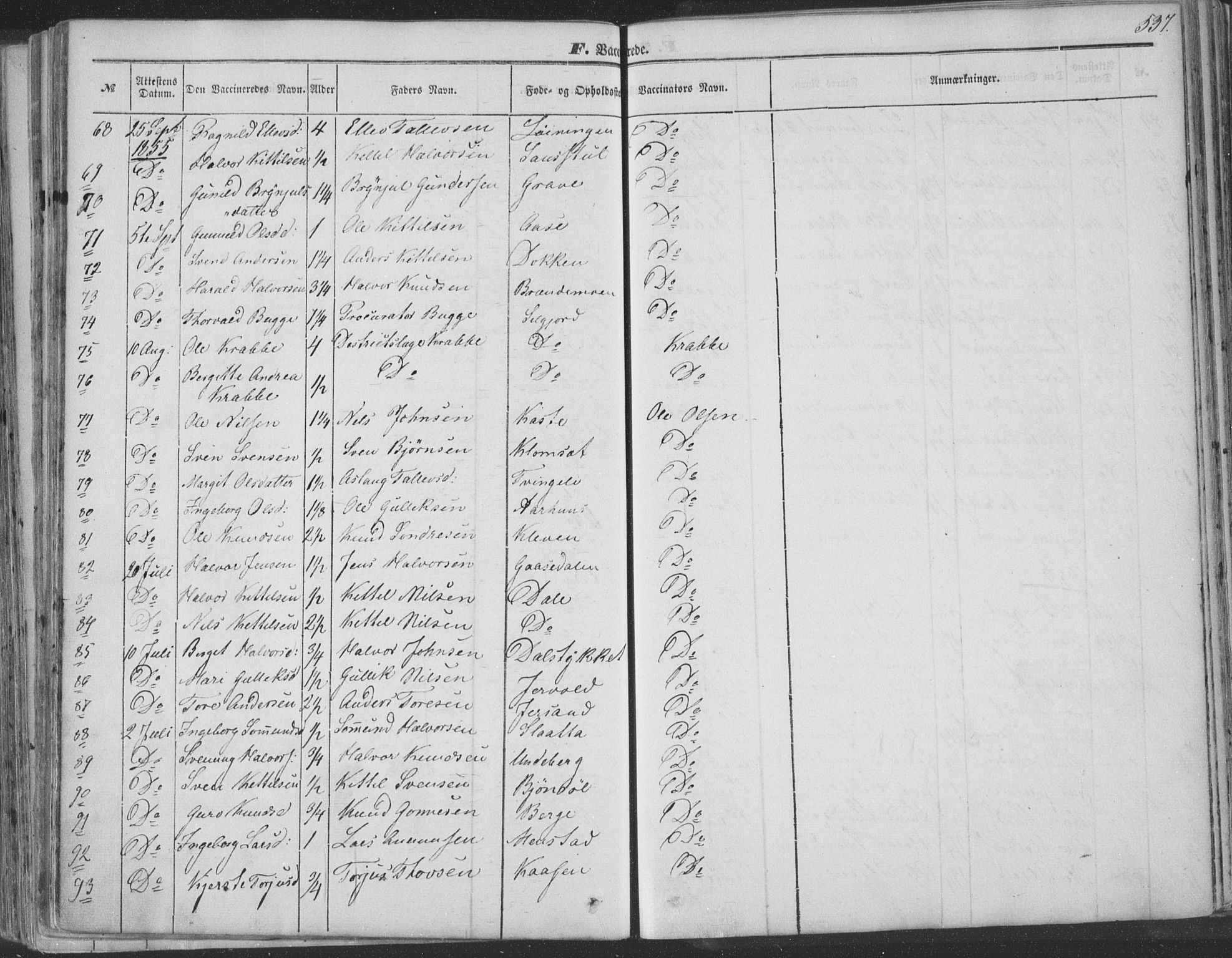 Seljord kirkebøker, SAKO/A-20/F/Fa/L012b: Parish register (official) no. I 12B, 1850-1865, p. 537