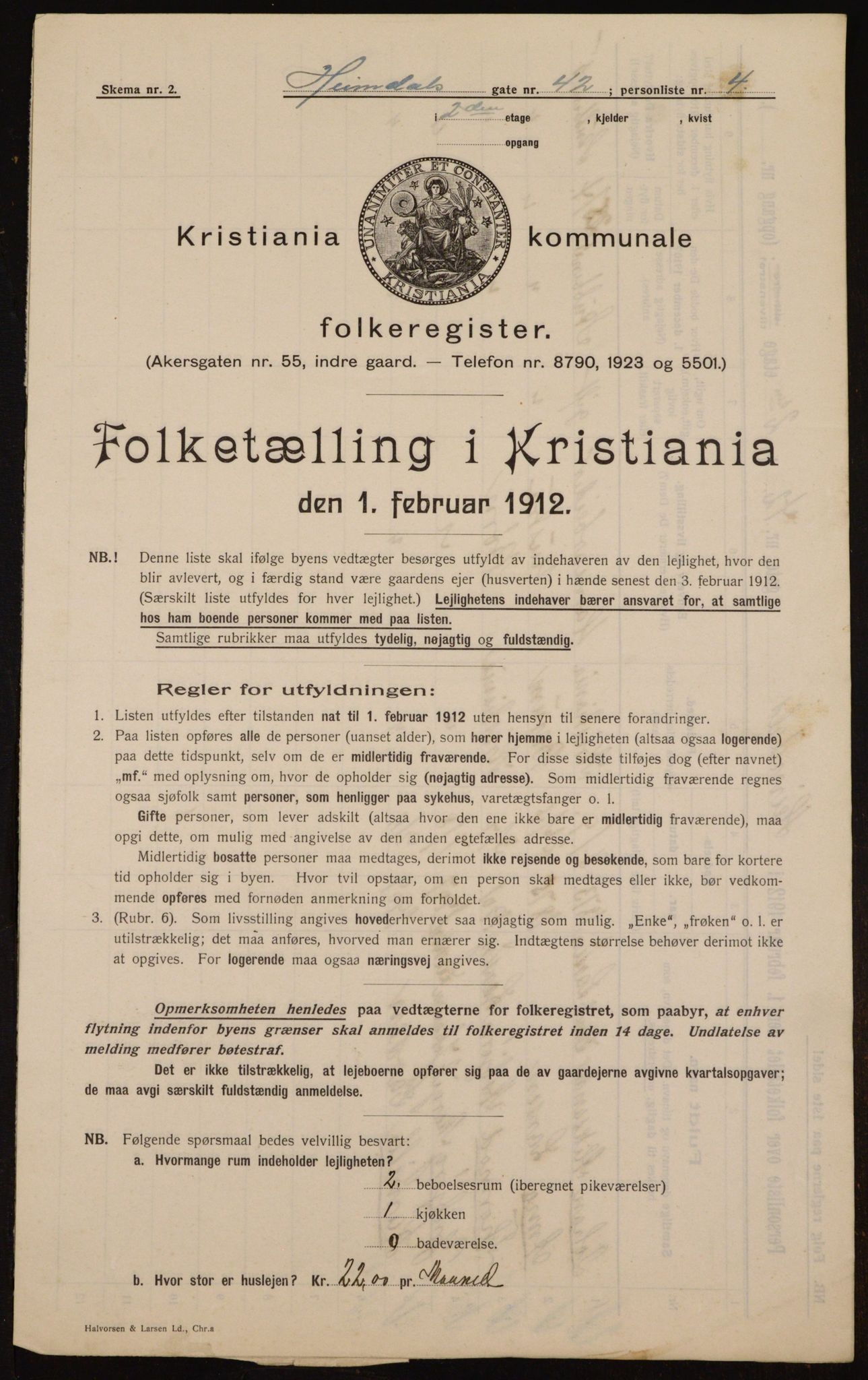 OBA, Municipal Census 1912 for Kristiania, 1912, p. 37805