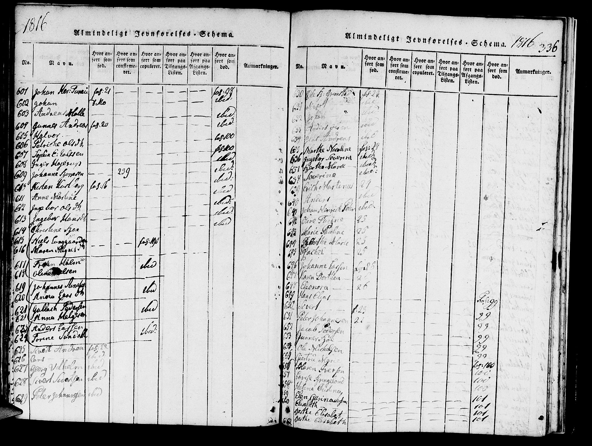 Domkirken sokneprestembete, AV/SAB-A-74801/H/Haa/L0010: Parish register (official) no. A 10, 1816-1821, p. 336