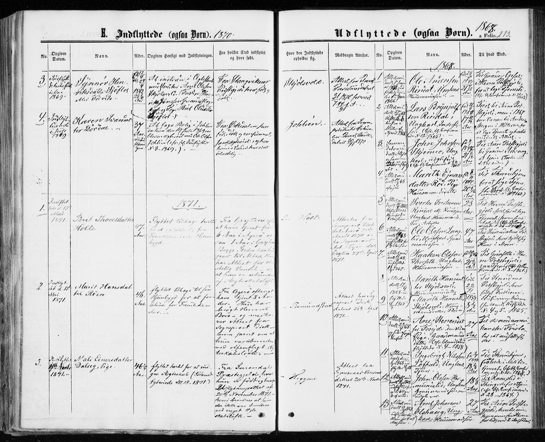 Ministerialprotokoller, klokkerbøker og fødselsregistre - Møre og Romsdal, AV/SAT-A-1454/598/L1067: Parish register (official) no. 598A01, 1858-1871, p. 213