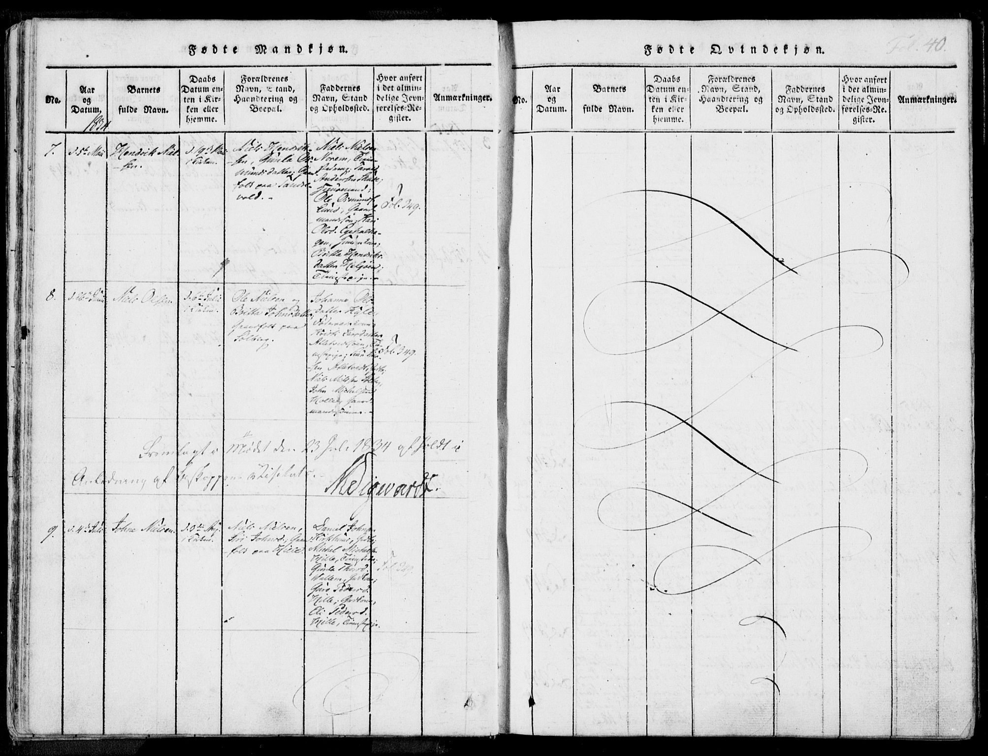 Nedstrand sokneprestkontor, AV/SAST-A-101841/01/IV: Parish register (official) no. A 7, 1816-1870, p. 40