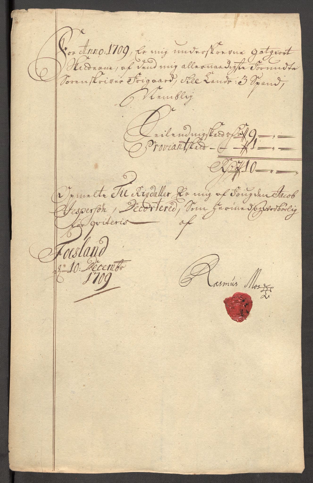 Rentekammeret inntil 1814, Reviderte regnskaper, Fogderegnskap, RA/EA-4092/R64/L4431: Fogderegnskap Namdal, 1709-1710, p. 158