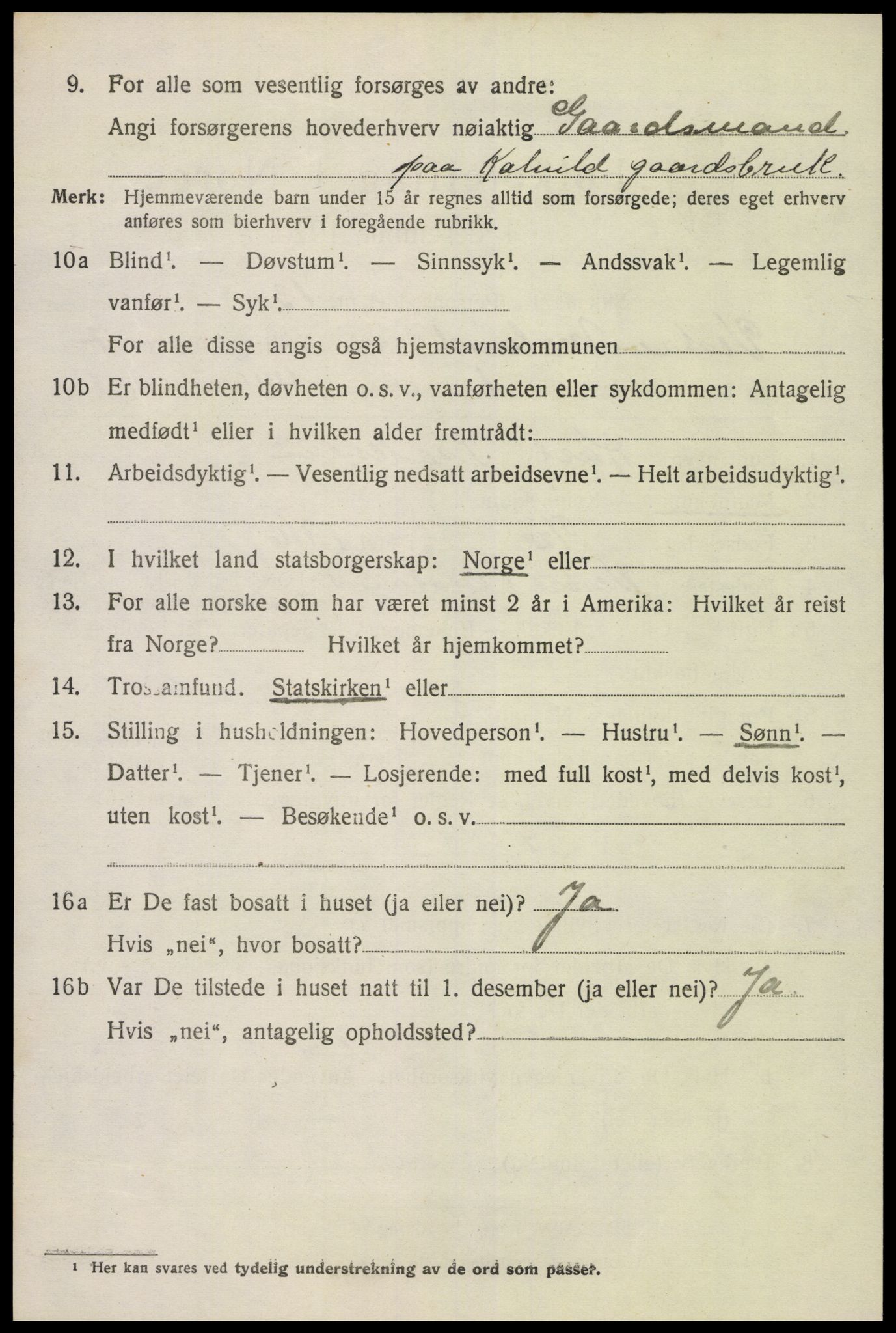 SAK, 1920 census for Vestre Moland, 1920, p. 4794