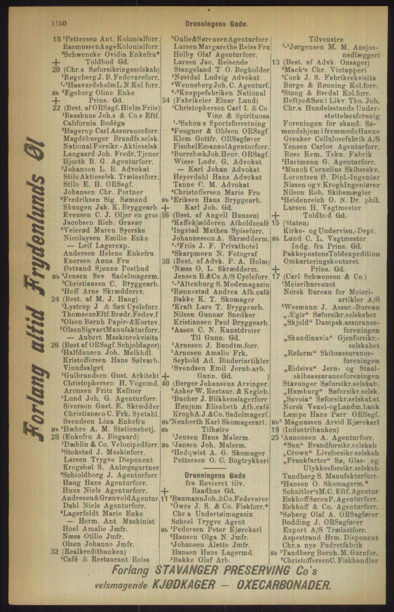 Kristiania/Oslo adressebok, PUBL/-, 1911, p. 1150