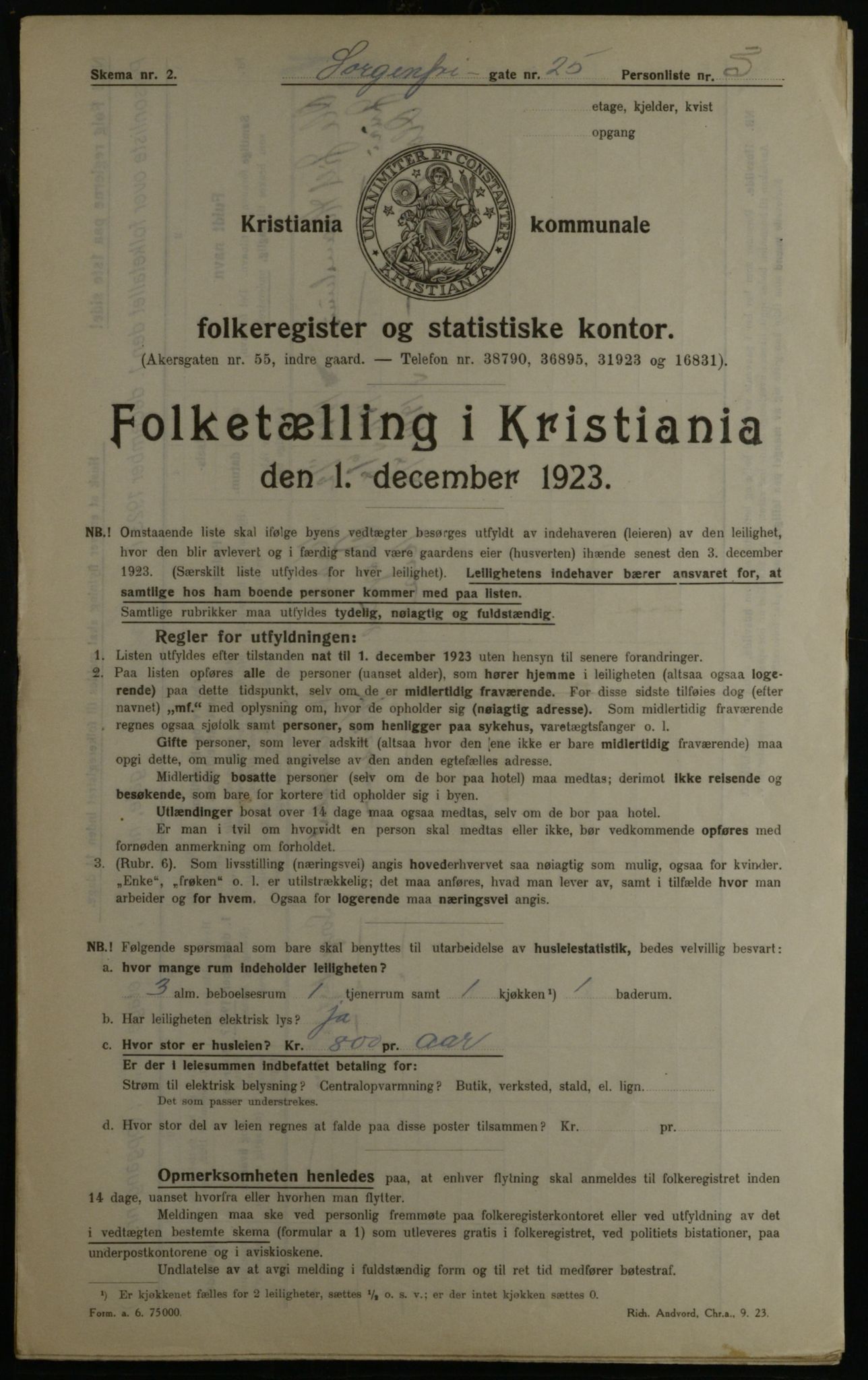 OBA, Municipal Census 1923 for Kristiania, 1923, p. 110504