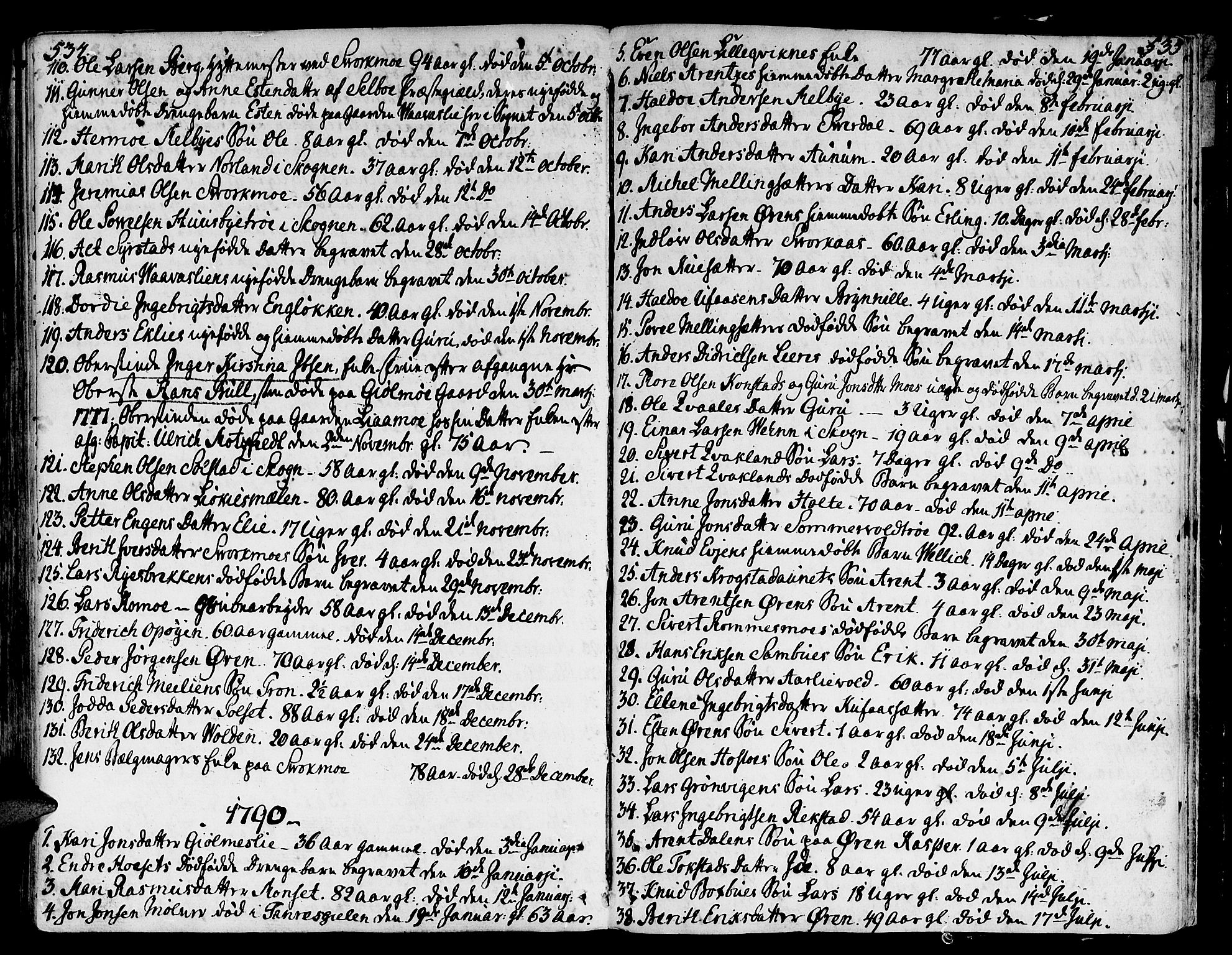 Ministerialprotokoller, klokkerbøker og fødselsregistre - Sør-Trøndelag, AV/SAT-A-1456/668/L0802: Parish register (official) no. 668A02, 1776-1799, p. 534-535
