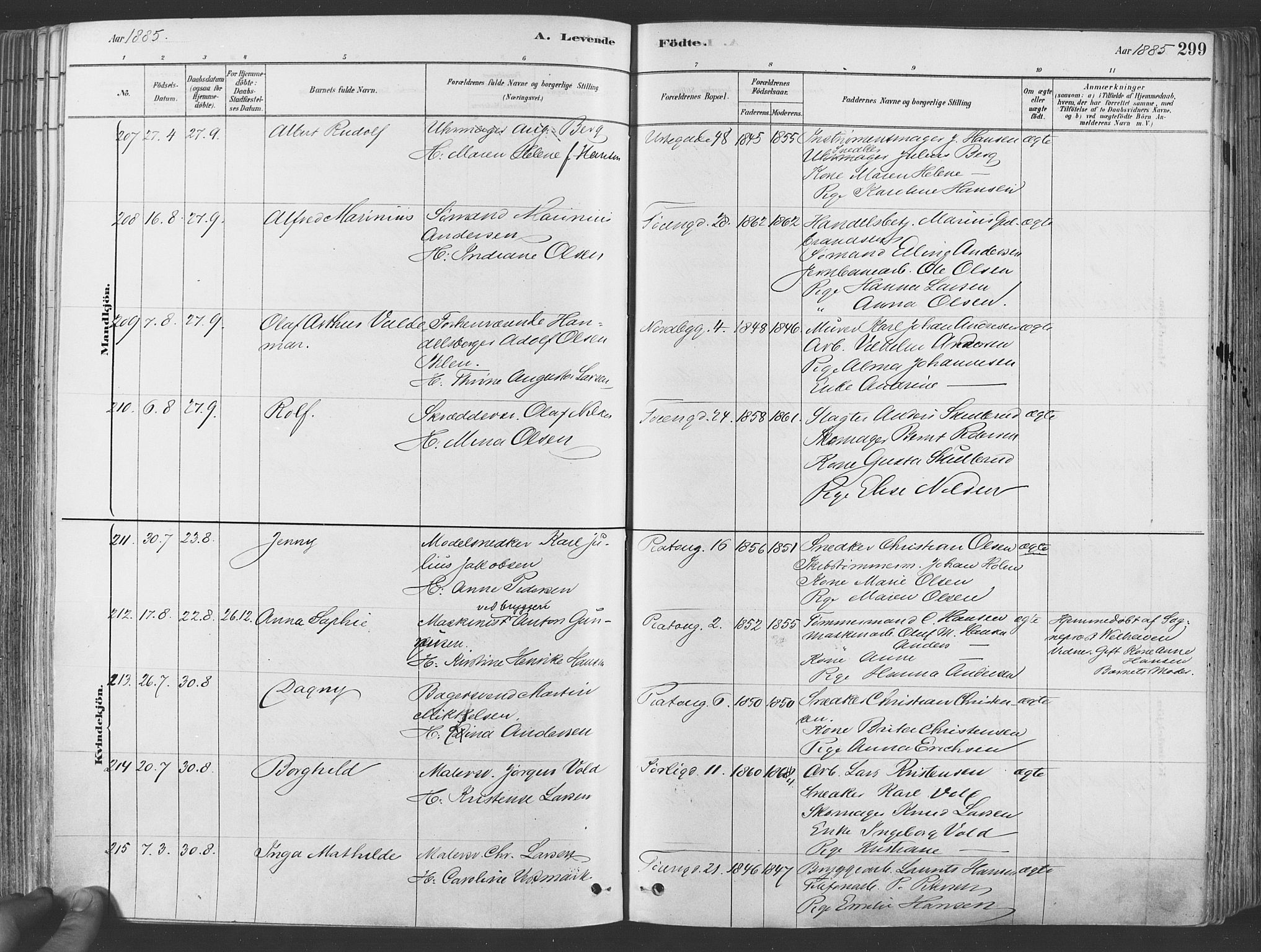 Grønland prestekontor Kirkebøker, AV/SAO-A-10848/F/Fa/L0007: Parish register (official) no. 7, 1878-1888, p. 299