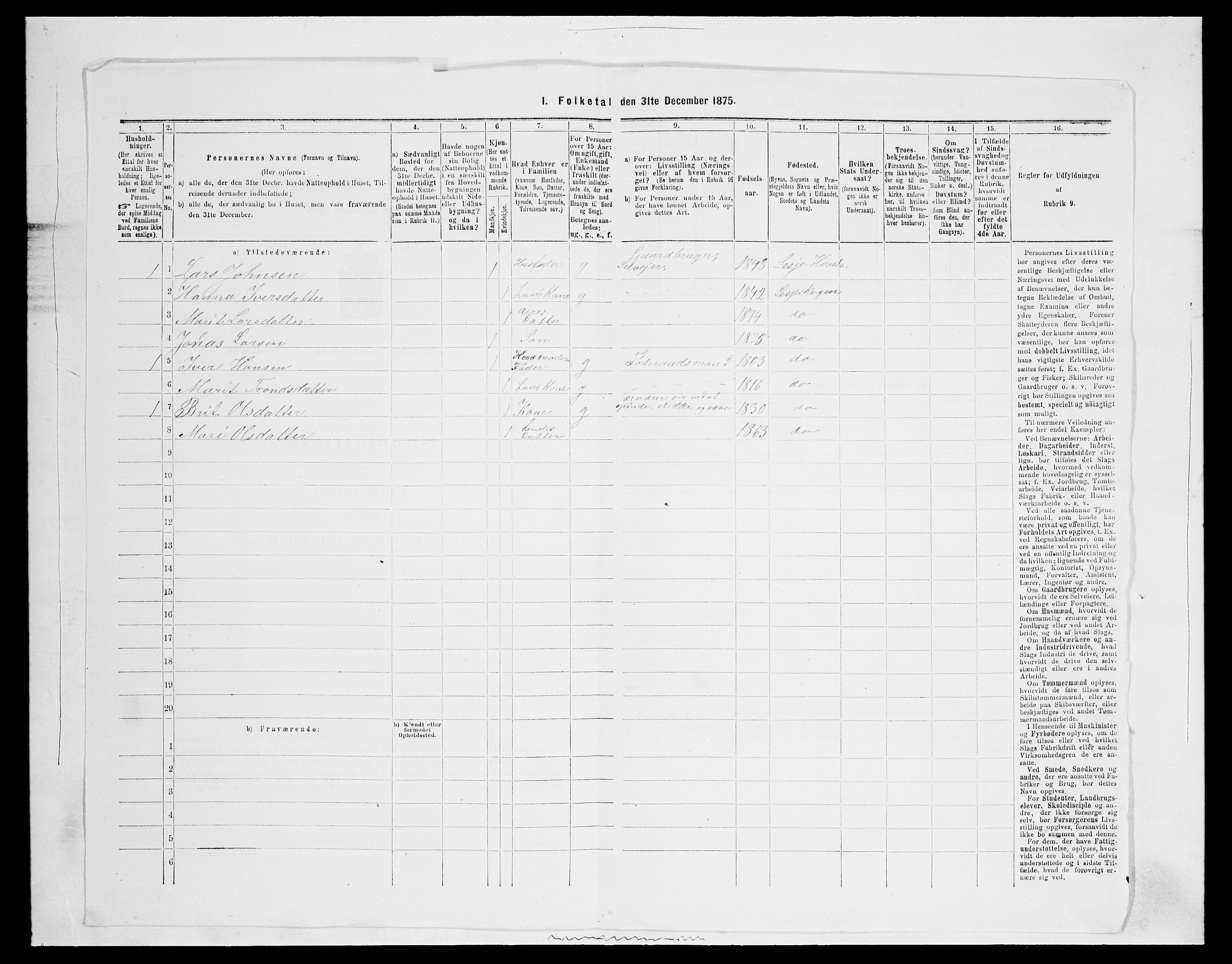 SAH, 1875 census for 0512P Lesja, 1875, p. 369