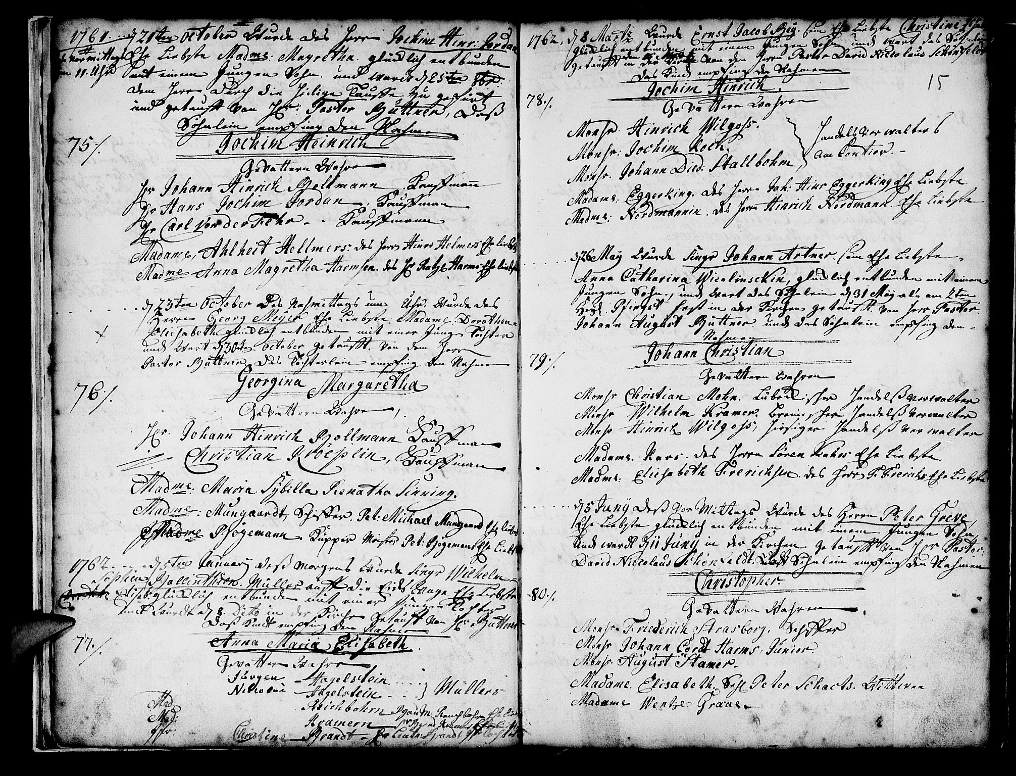 Mariakirken Sokneprestembete, SAB/A-76901/H/Haa/L0001: Parish register (official) no. A 1, 1740-1784, p. 15