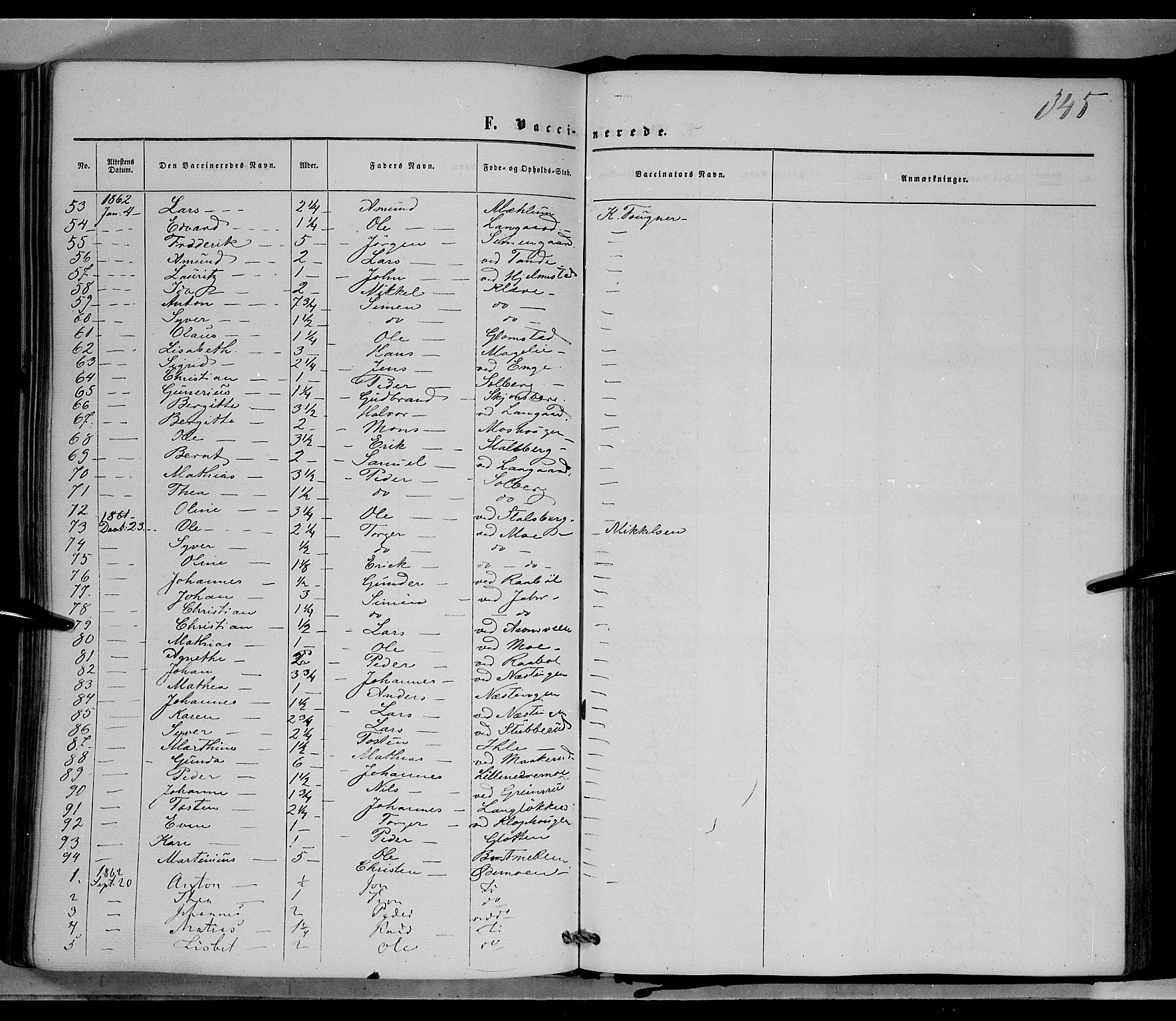 Øyer prestekontor, SAH/PREST-084/H/Ha/Haa/L0006: Parish register (official) no. 6, 1858-1874, p. 345