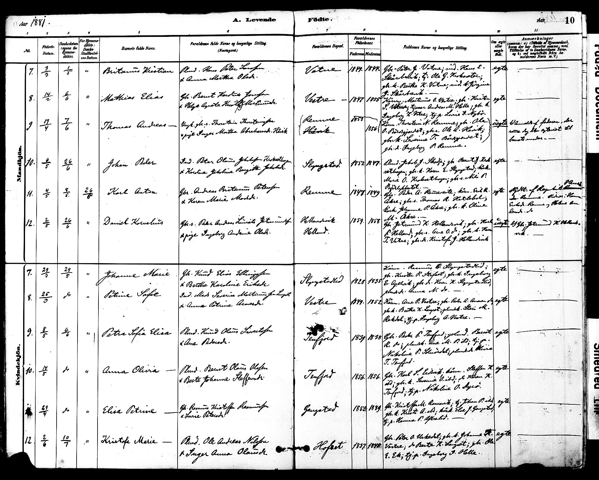 Ministerialprotokoller, klokkerbøker og fødselsregistre - Møre og Romsdal, SAT/A-1454/525/L0374: Parish register (official) no. 525A04, 1880-1899, p. 10
