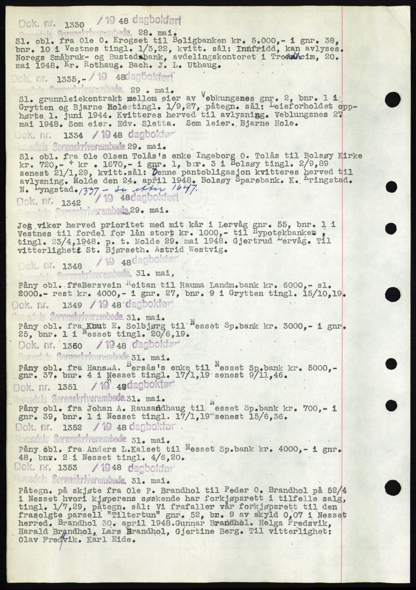 Romsdal sorenskriveri, AV/SAT-A-4149/1/2/2C: Mortgage book no. C1b, 1946-1949, Deed date: 28.05.1948