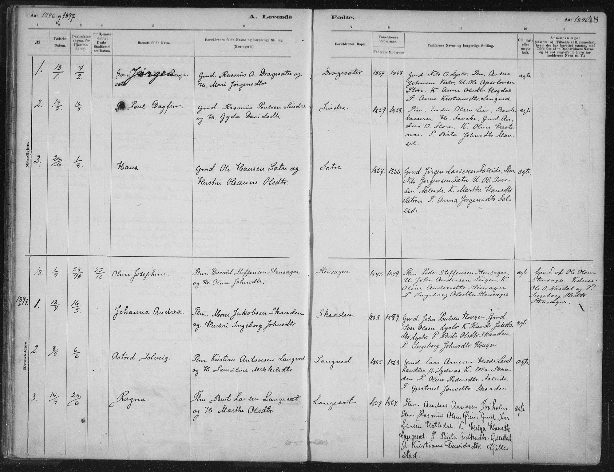 Innvik sokneprestembete, AV/SAB-A-80501: Parish register (official) no. B  1, 1879-1902, p. 48