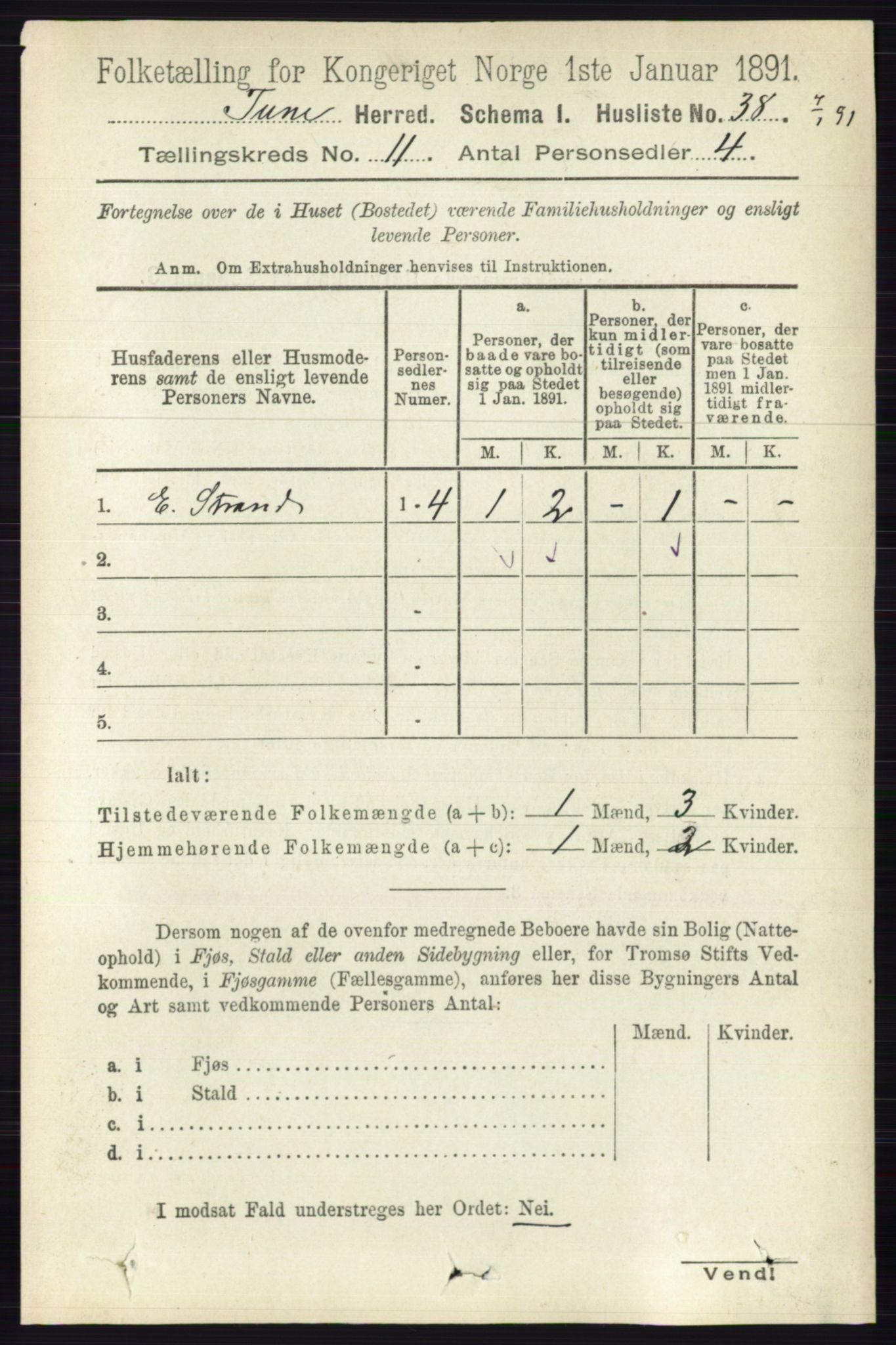 RA, 1891 census for 0130 Tune, 1891, p. 6937