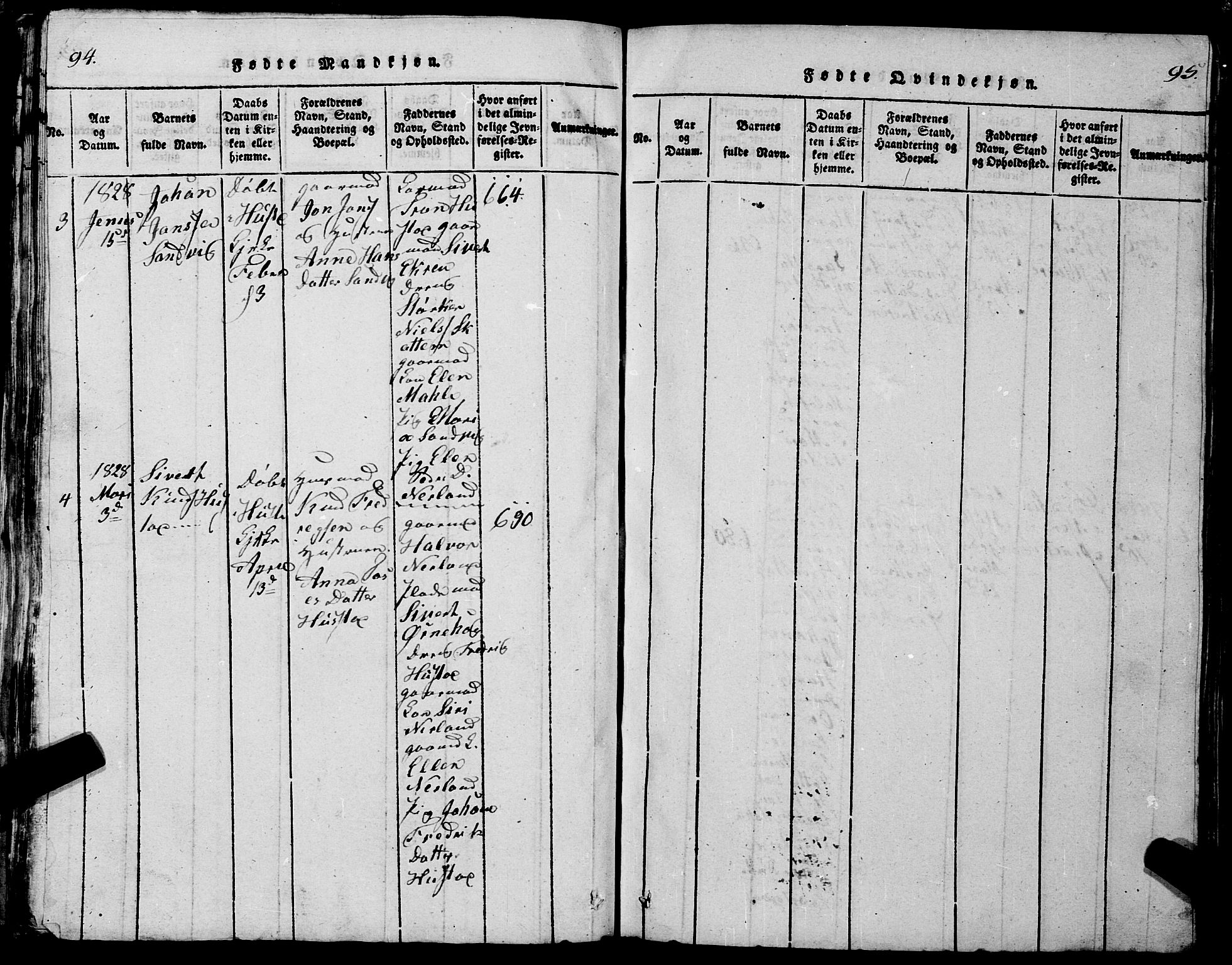 Ministerialprotokoller, klokkerbøker og fødselsregistre - Møre og Romsdal, AV/SAT-A-1454/567/L0781: Parish register (copy) no. 567C01, 1818-1845, p. 94-95