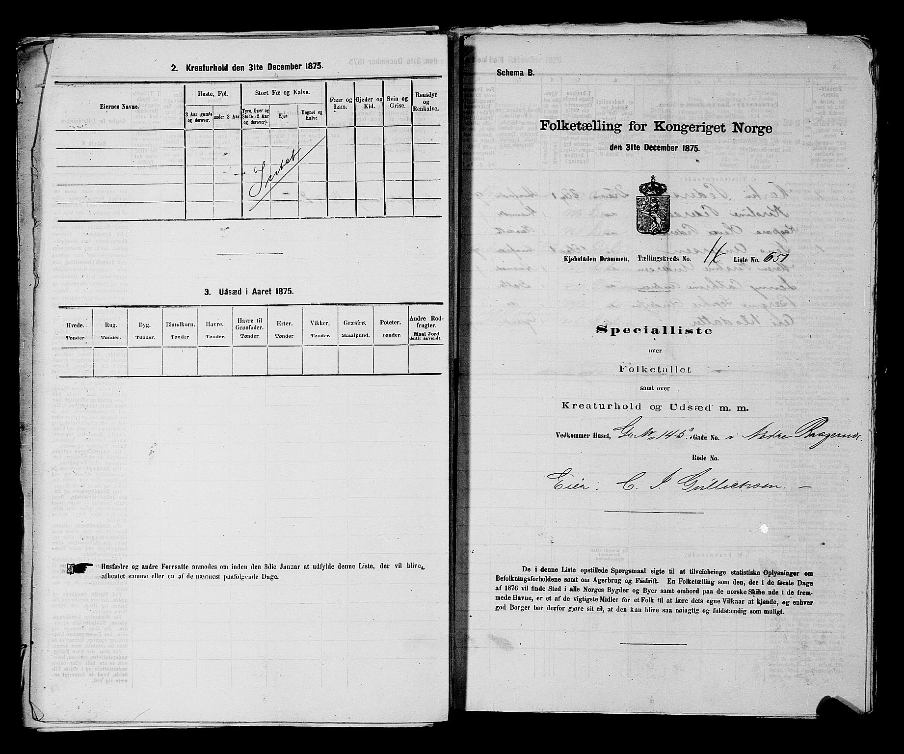 SAKO, 1875 census for 0602 Drammen, 1875, p. 1840
