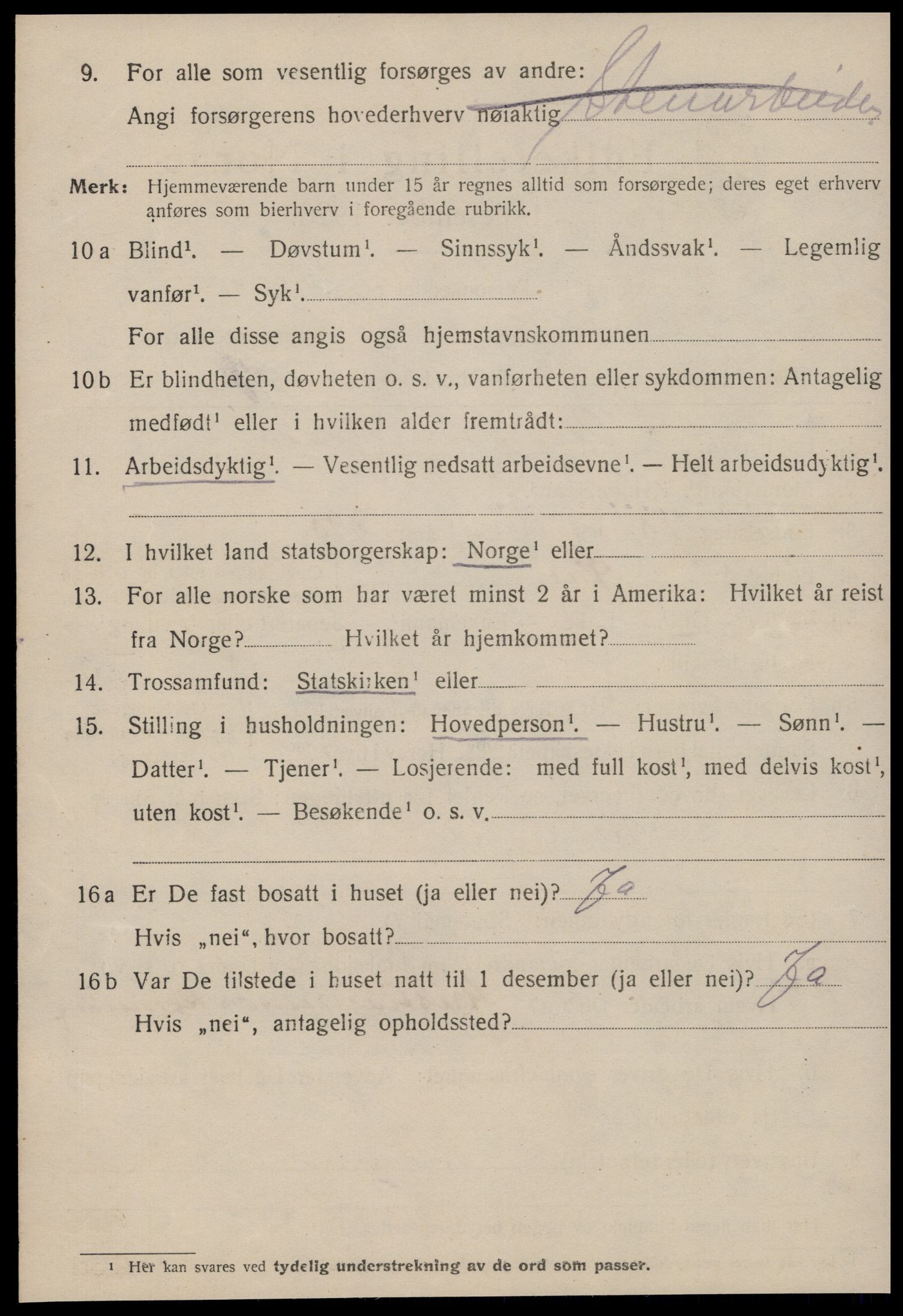 SAT, 1920 census for Kristiansund, 1920, p. 19834