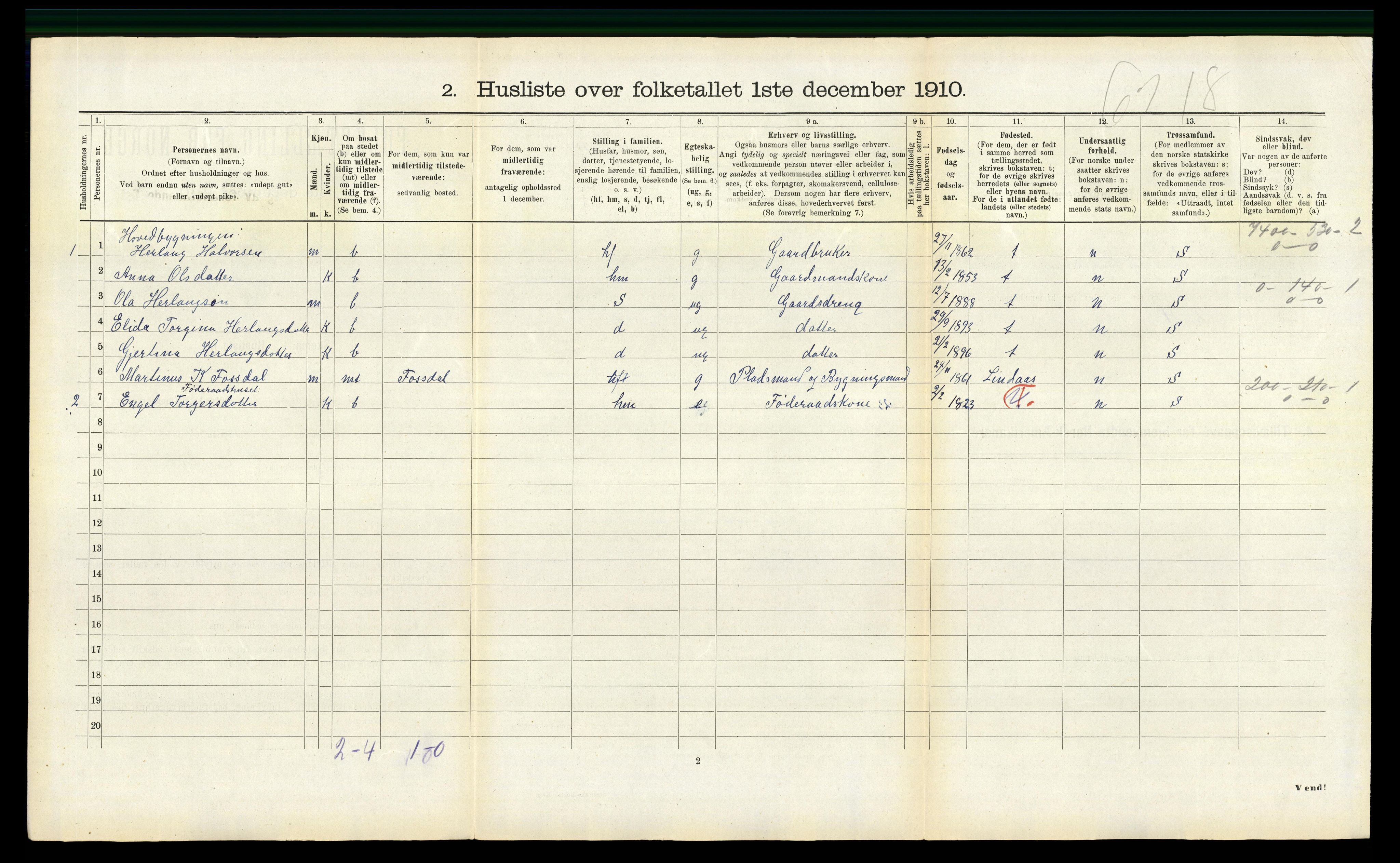 RA, 1910 census for Masfjorden, 1910, p. 675