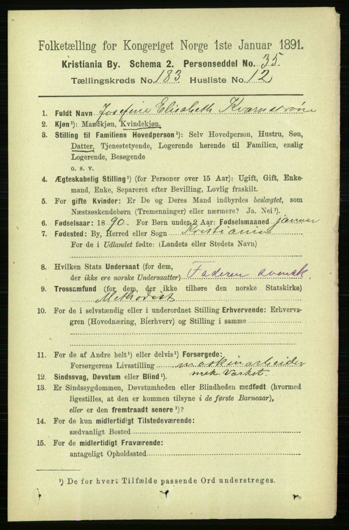 RA, 1891 census for 0301 Kristiania, 1891, p. 109818