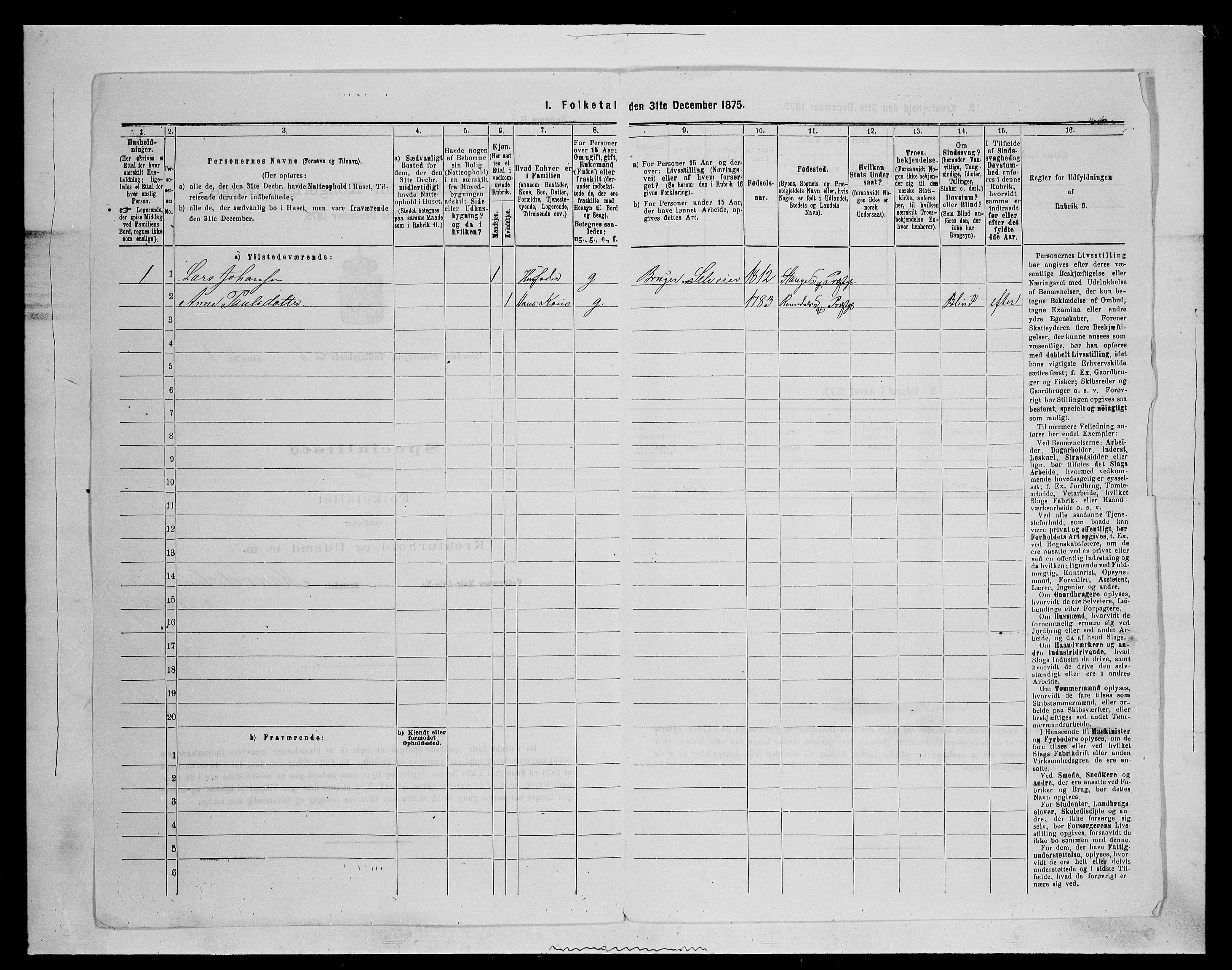 SAH, 1875 census for 0416P Romedal, 1875, p. 857