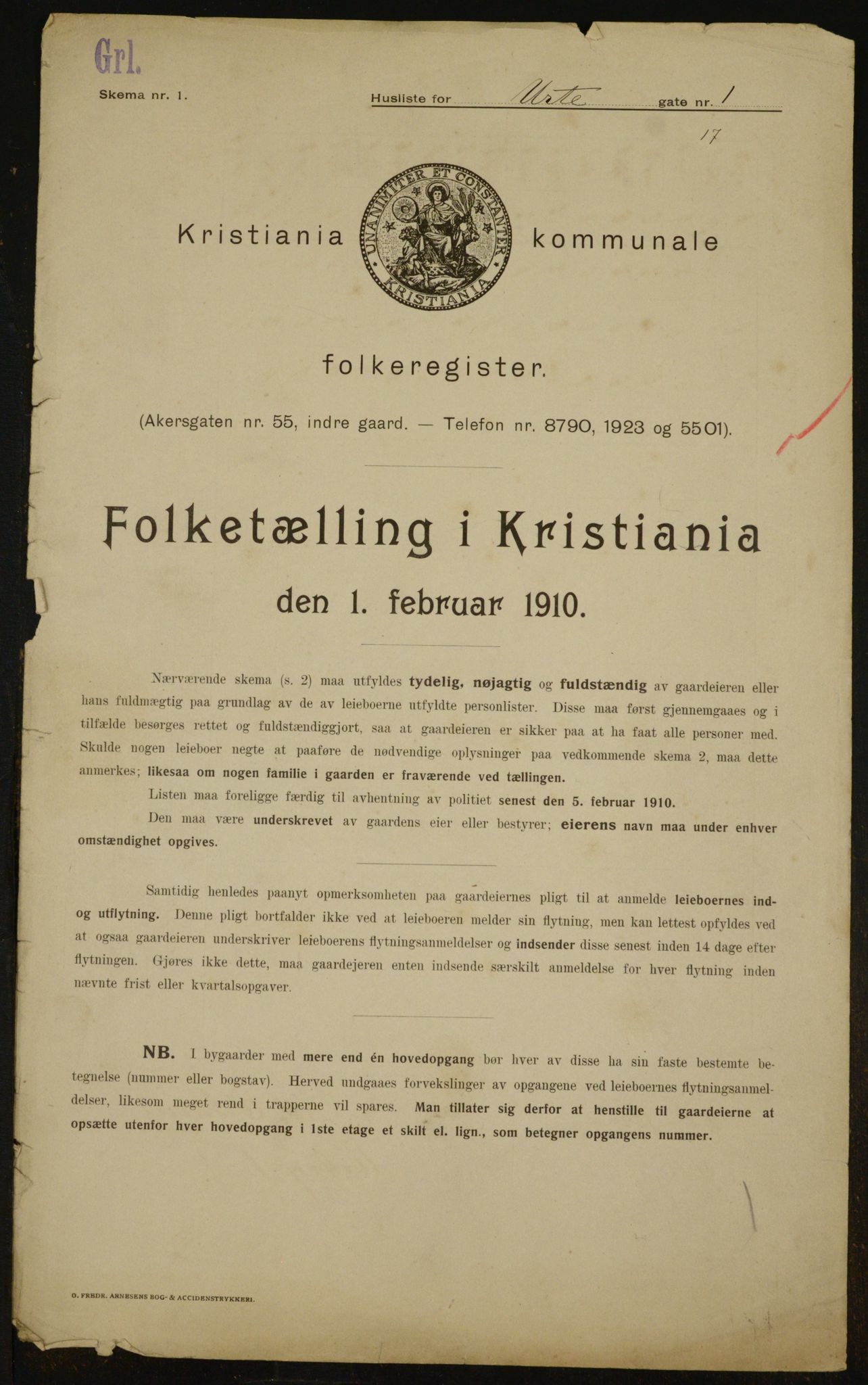 OBA, Municipal Census 1910 for Kristiania, 1910, p. 114265