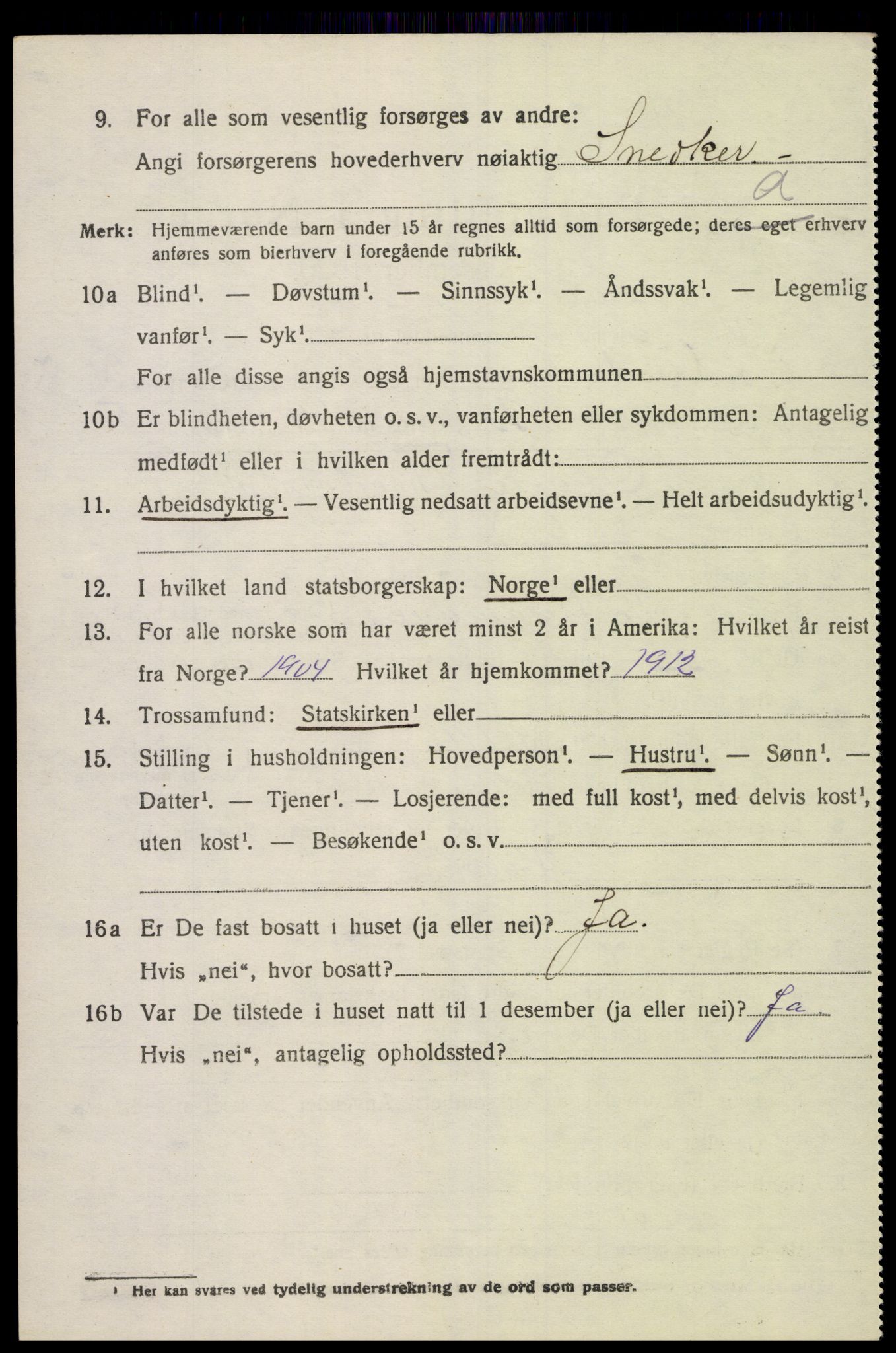 SAK, 1920 census for Sør-Audnedal, 1920, p. 5932