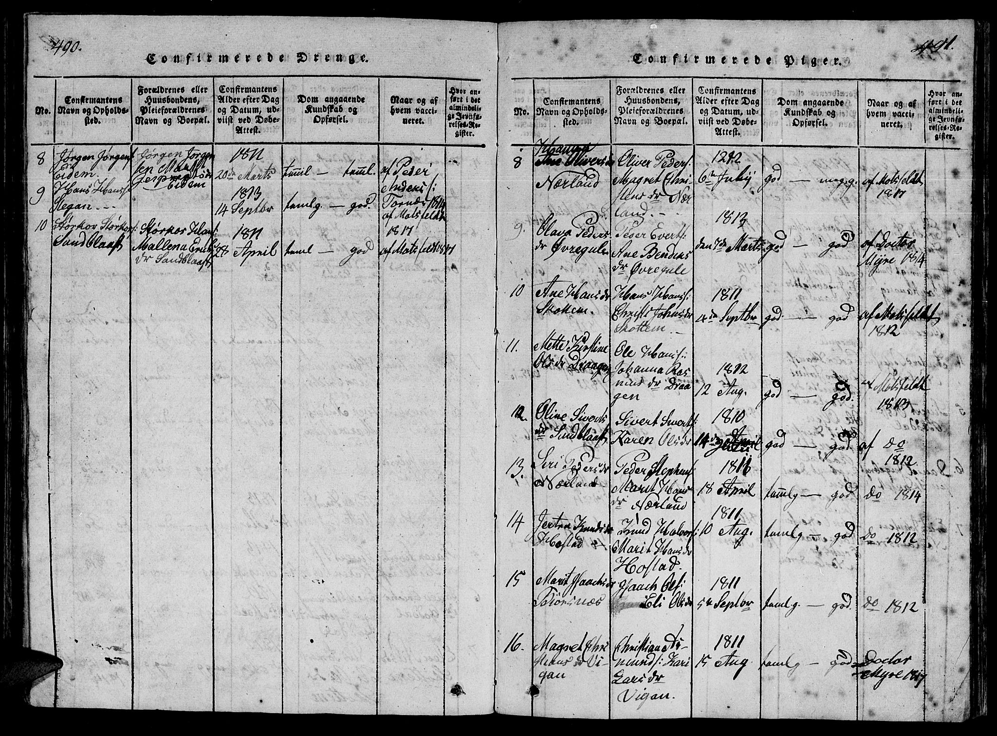 Ministerialprotokoller, klokkerbøker og fødselsregistre - Møre og Romsdal, SAT/A-1454/566/L0763: Parish register (official) no. 566A03 /1, 1817-1829, p. 490-491