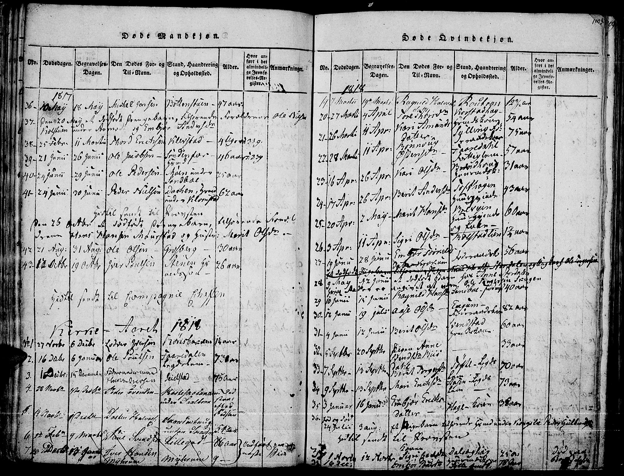 Fron prestekontor, SAH/PREST-078/H/Ha/Haa/L0002: Parish register (official) no. 2, 1816-1827, p. 102