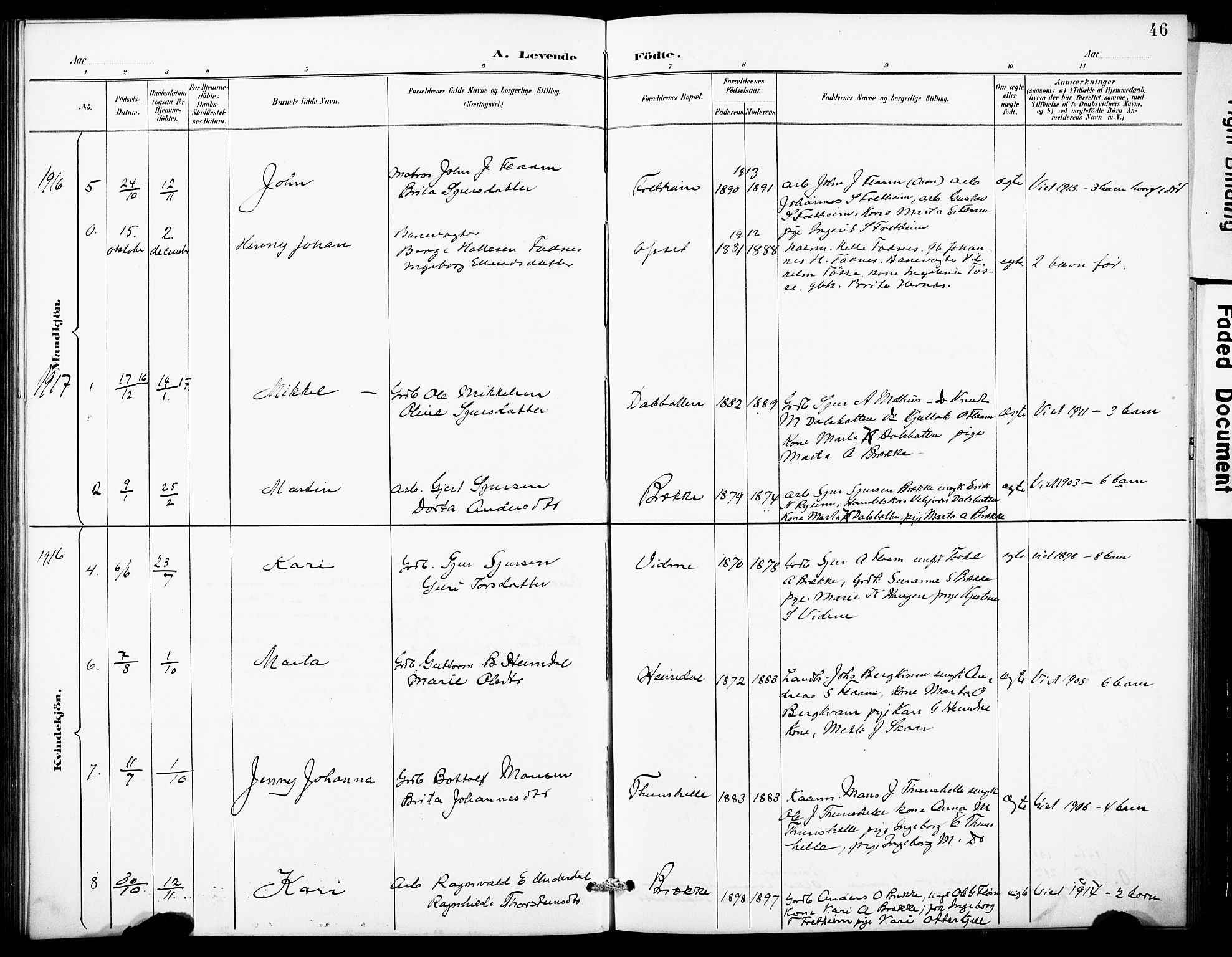 Aurland sokneprestembete, SAB/A-99937/H/Hb/Hbb/L0002: Parish register (copy) no. B 2, 1887-1929, p. 46