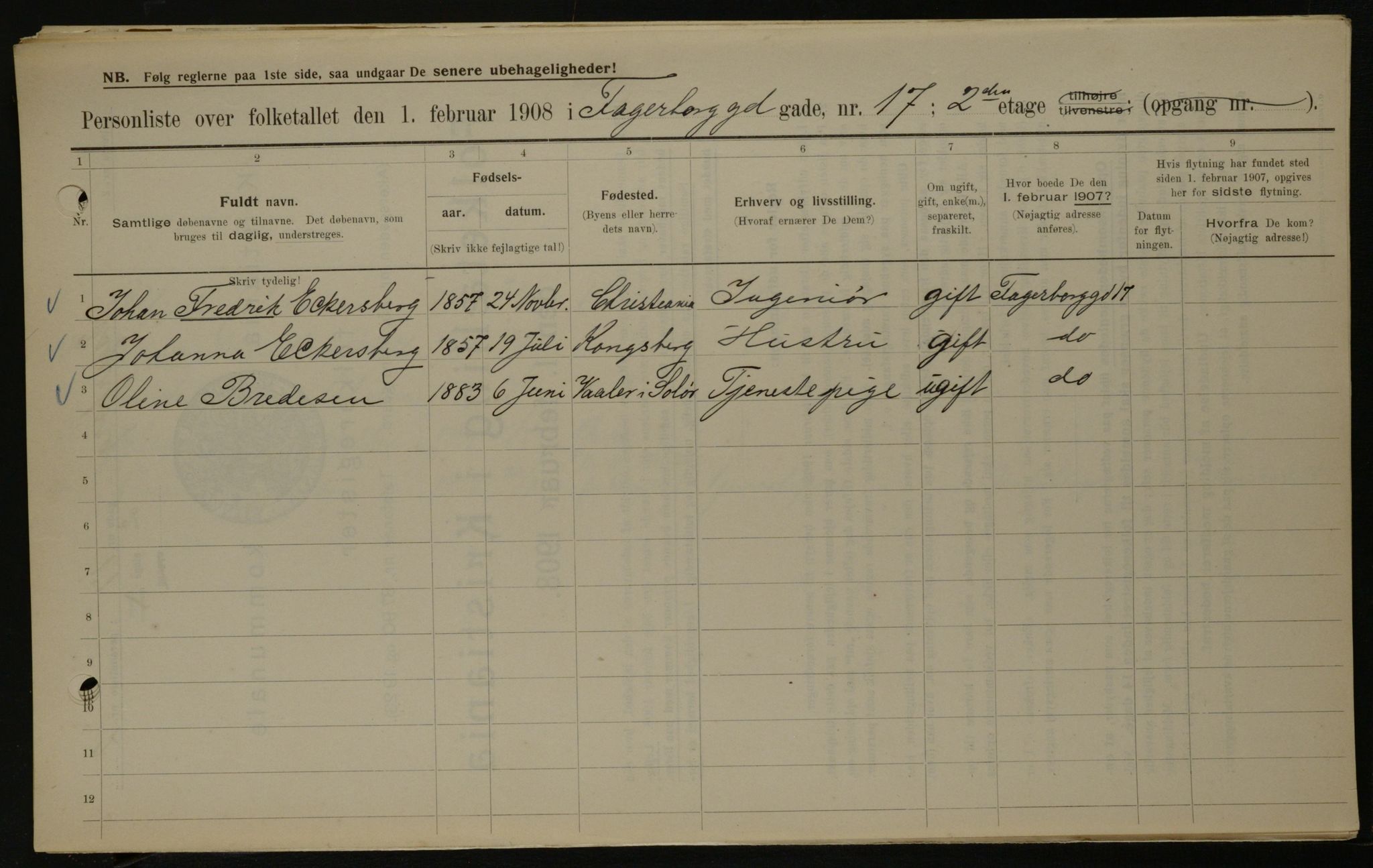 OBA, Municipal Census 1908 for Kristiania, 1908, p. 20970