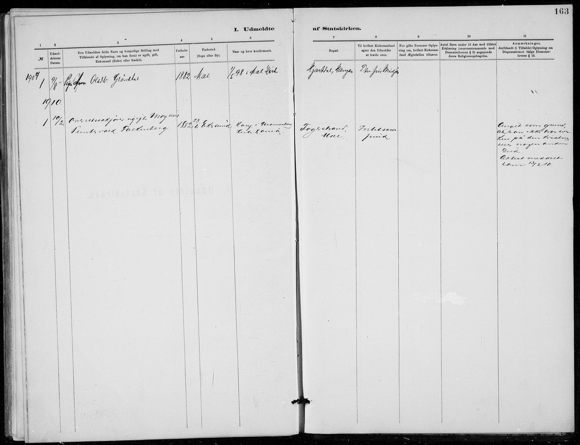 Tinn kirkebøker, AV/SAKO-A-308/F/Fb/L0002: Parish register (official) no. II 2, 1878-1917, p. 163