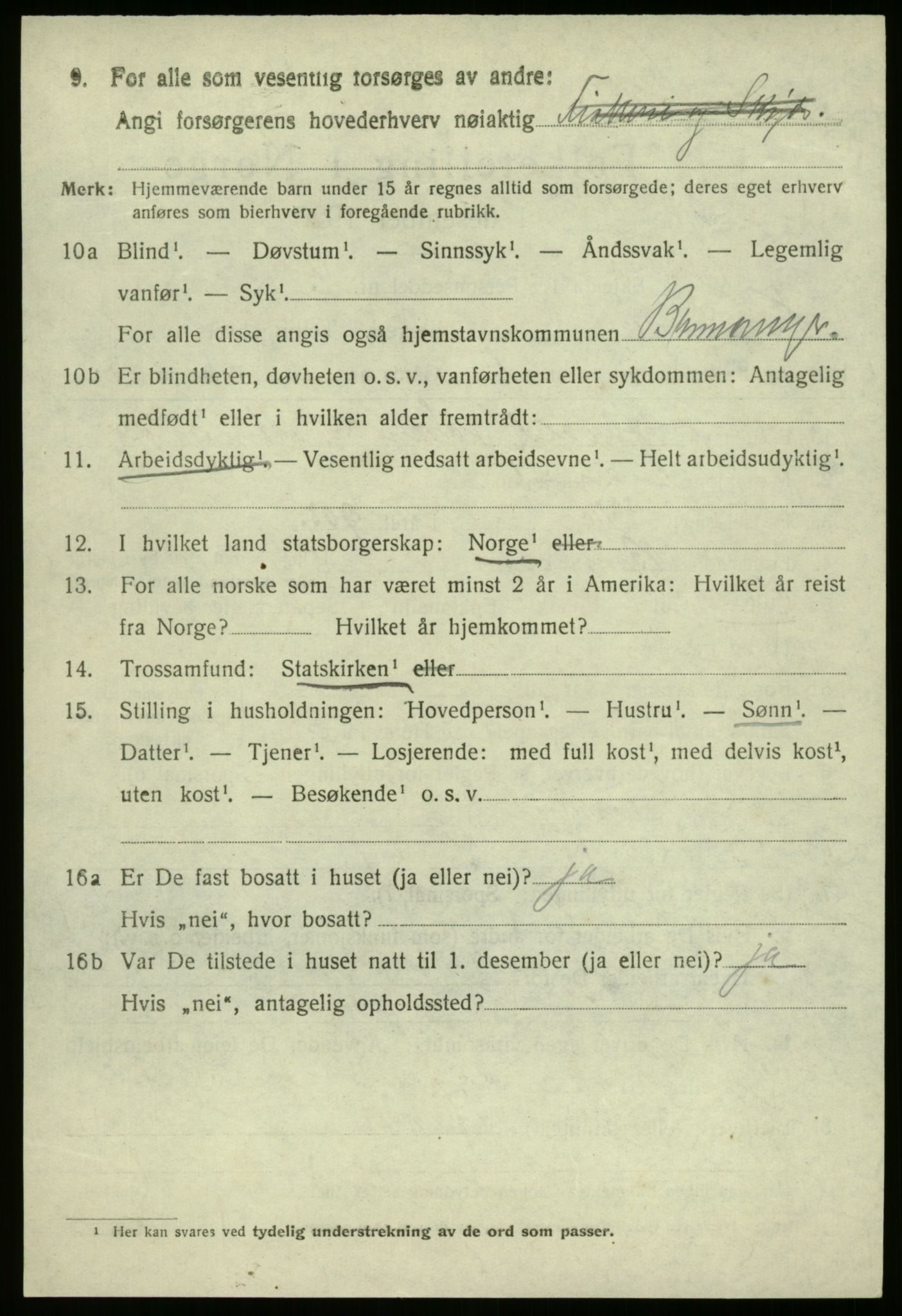 SAB, 1920 census for Bremanger, 1920, p. 1745