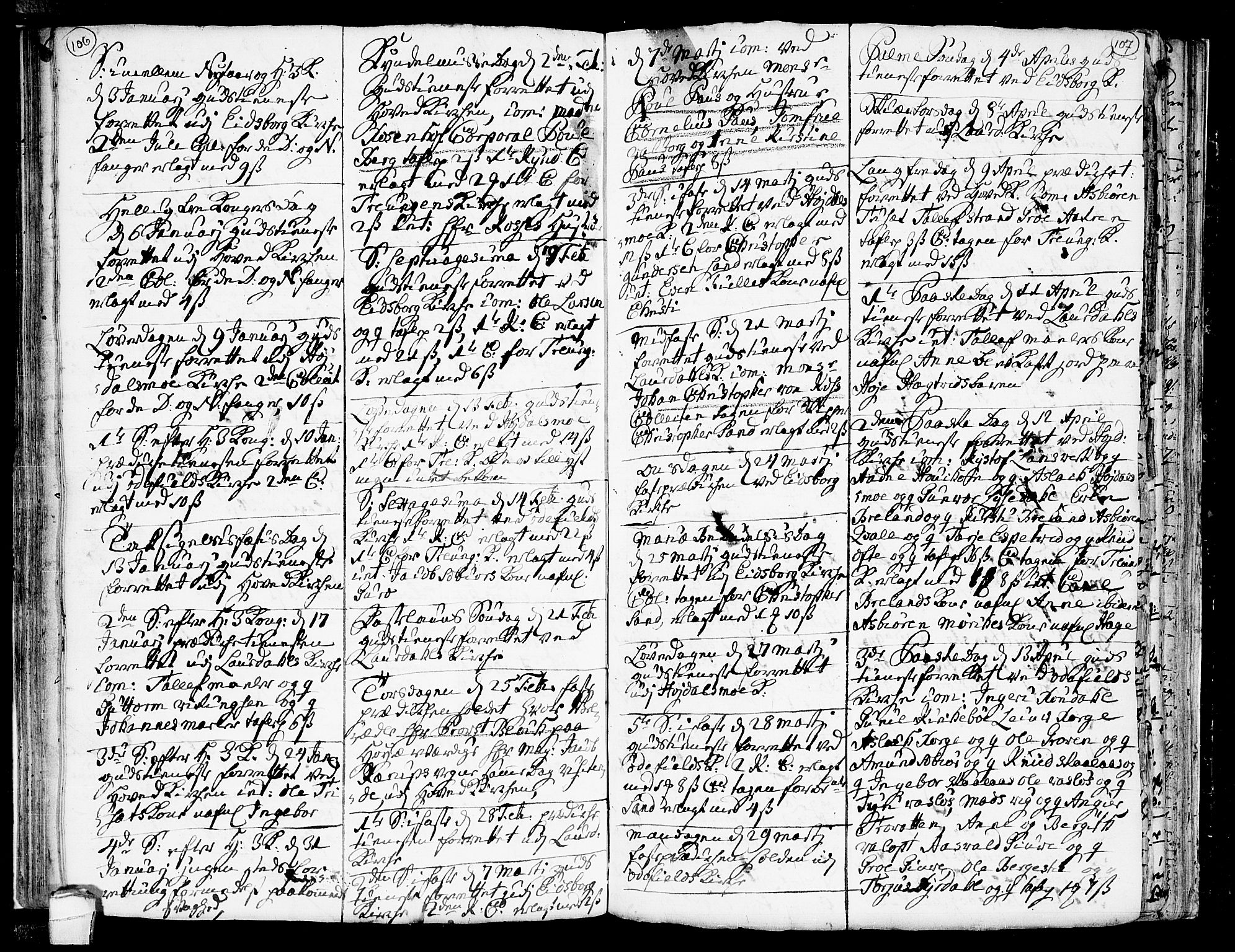 Lårdal kirkebøker, AV/SAKO-A-284/F/Fa/L0002: Parish register (official) no. I 2, 1734-1754, p. 106-107