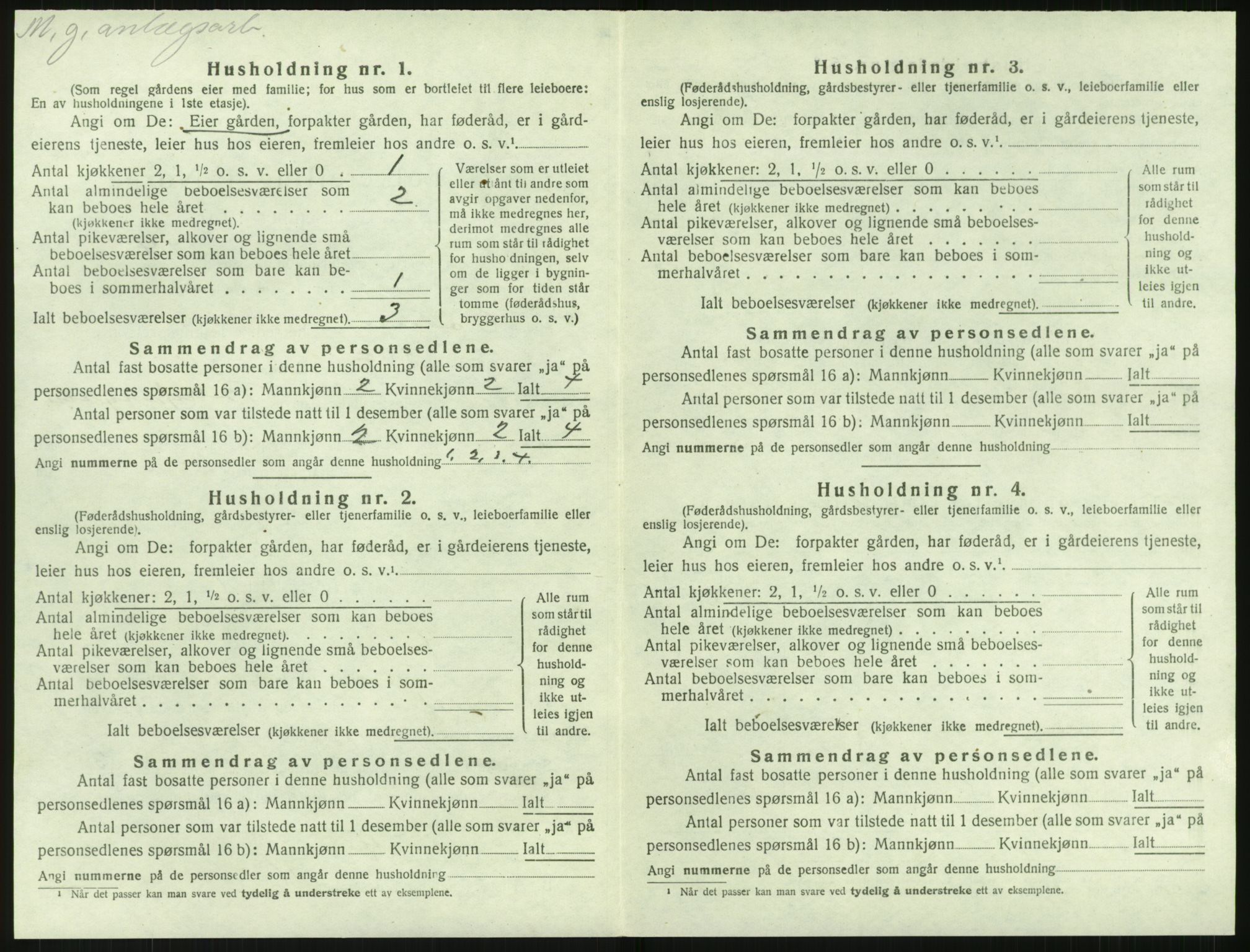 SAK, 1920 census for Holt, 1920, p. 1179