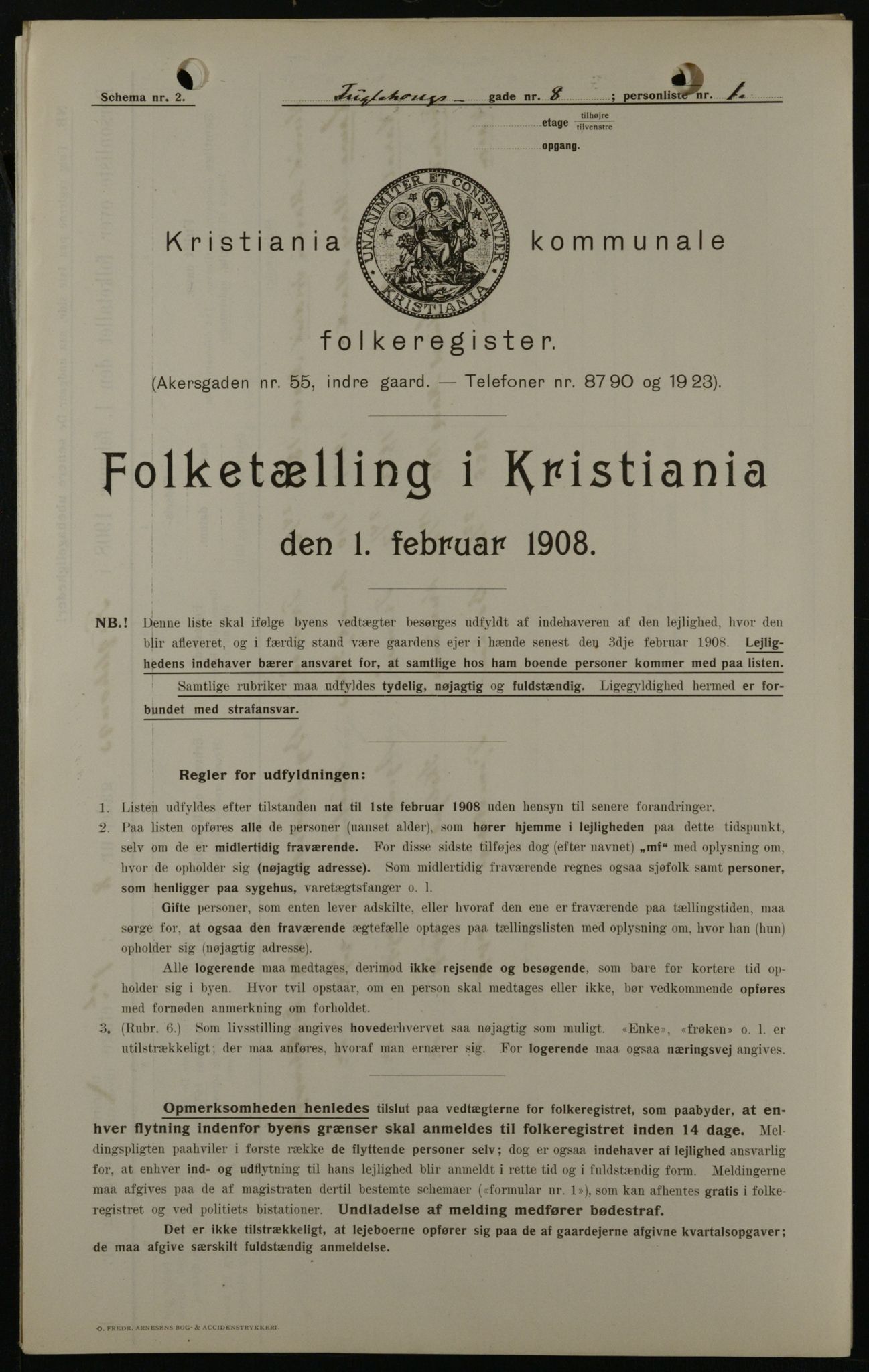 OBA, Municipal Census 1908 for Kristiania, 1908, p. 25607