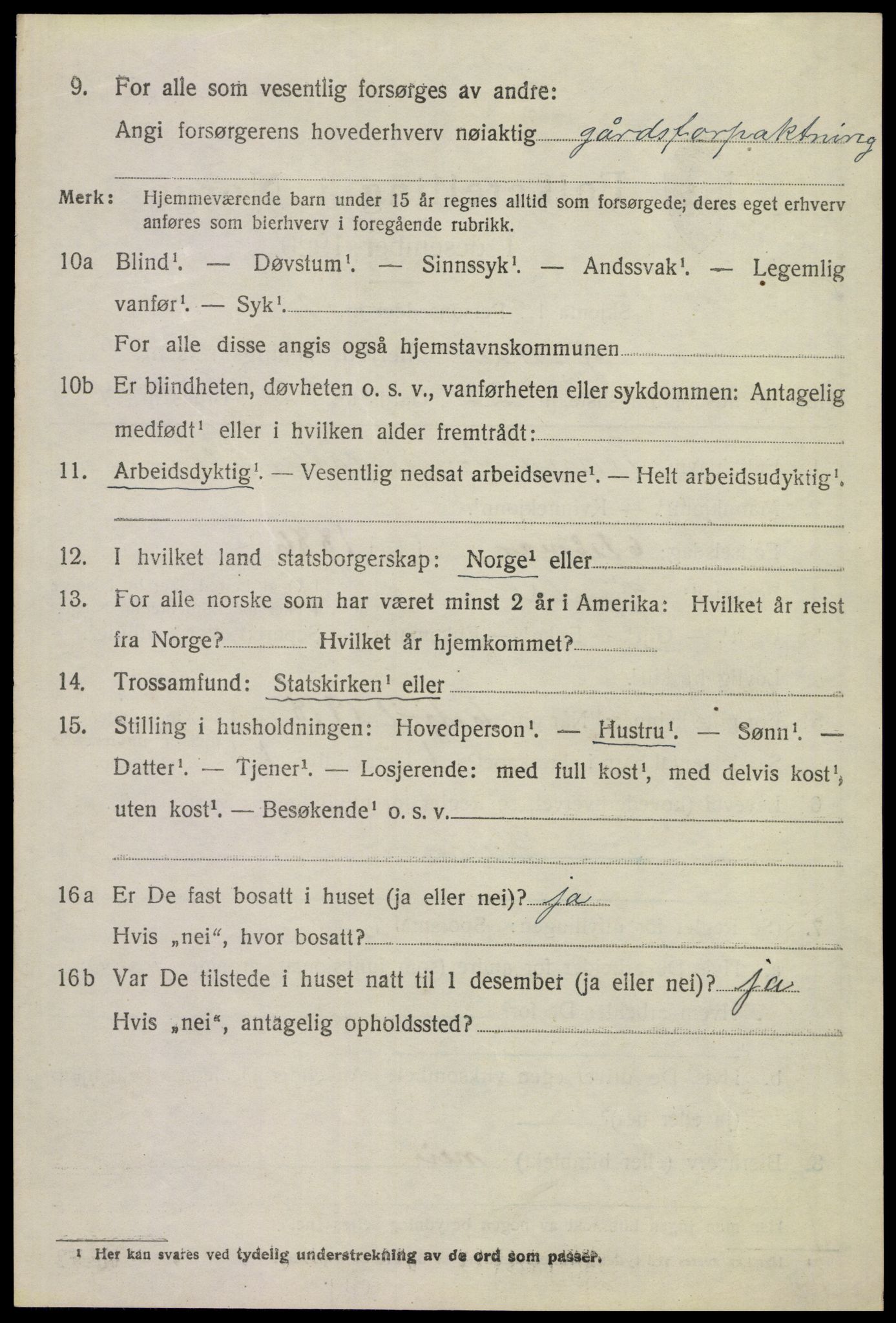 SAST, 1920 census for Gjesdal, 1920, p. 3383