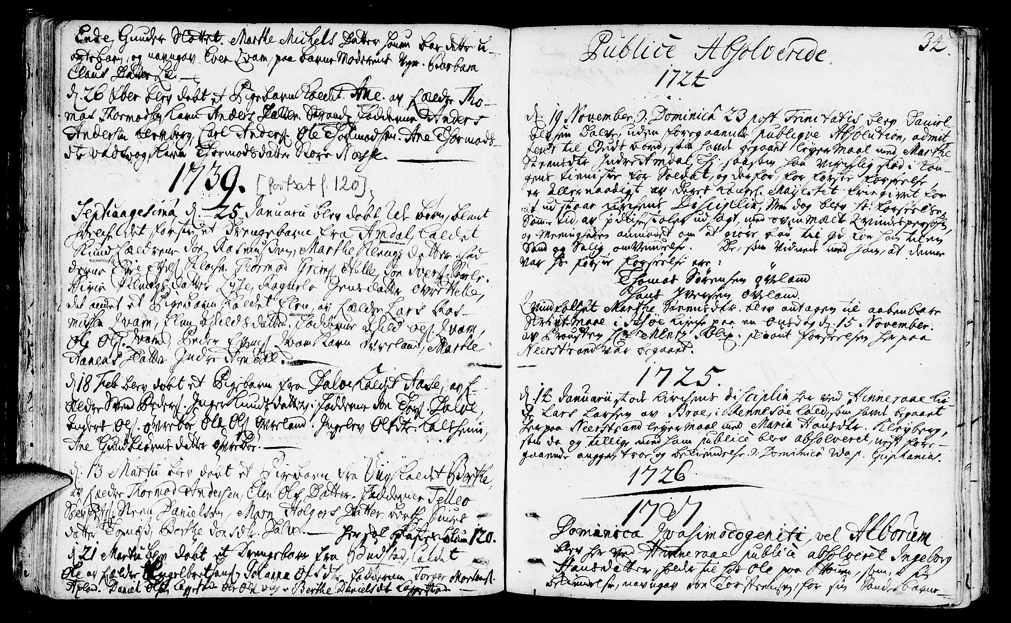 Nedstrand sokneprestkontor, SAST/A-101841/01/IV: Parish register (official) no. A 1 /1, 1724-1740, p. 34