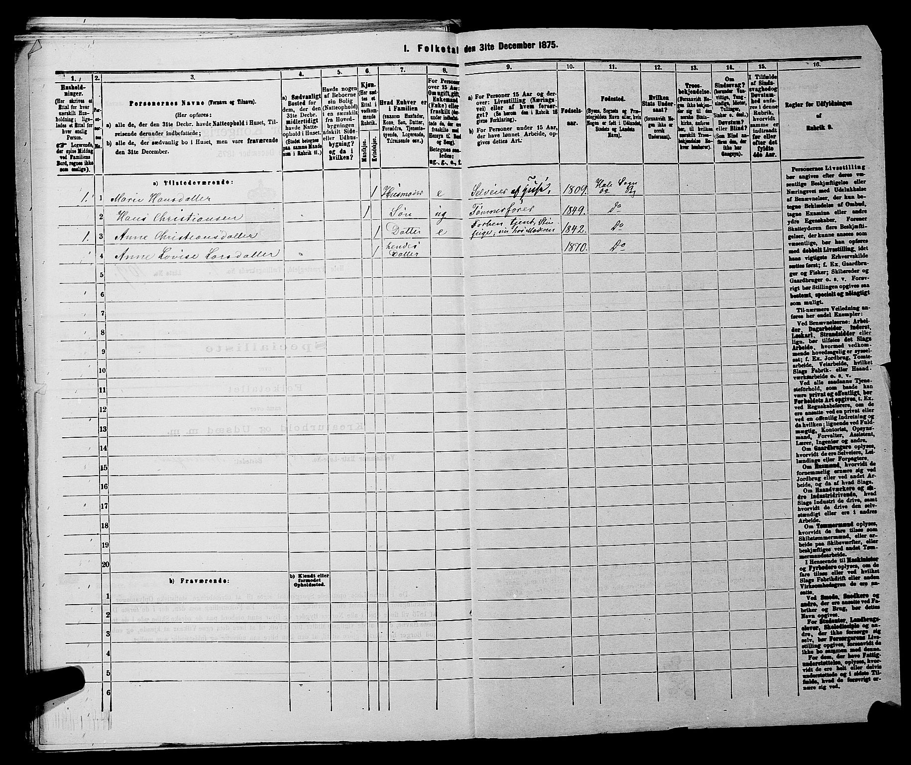 SAKO, 1875 census for 0612P Hole, 1875, p. 856