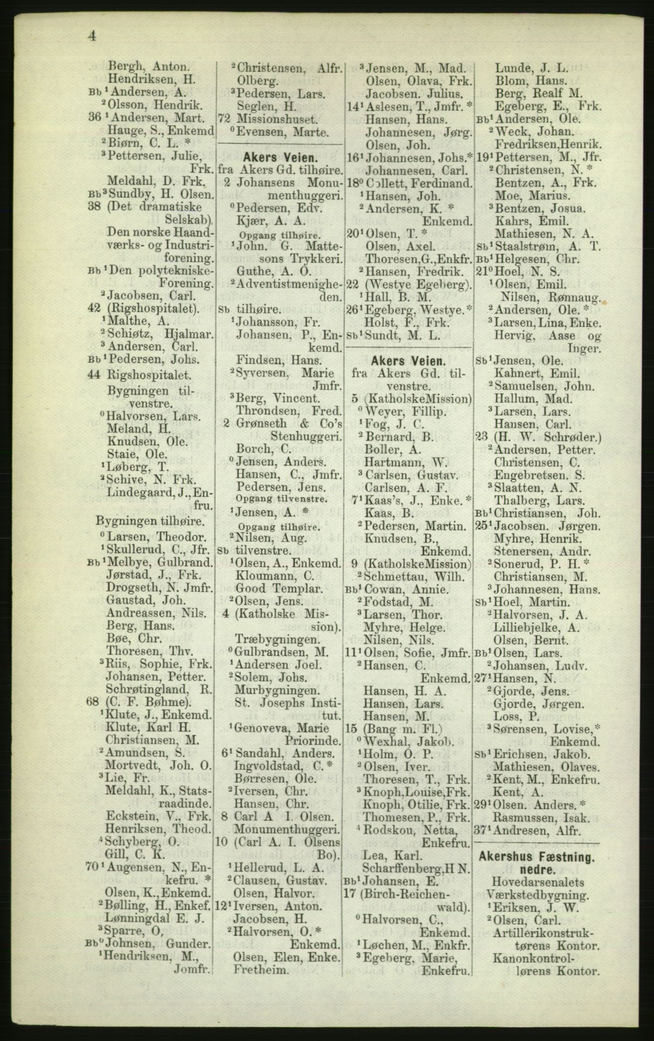 Kristiania/Oslo adressebok, PUBL/-, 1882, p. 4