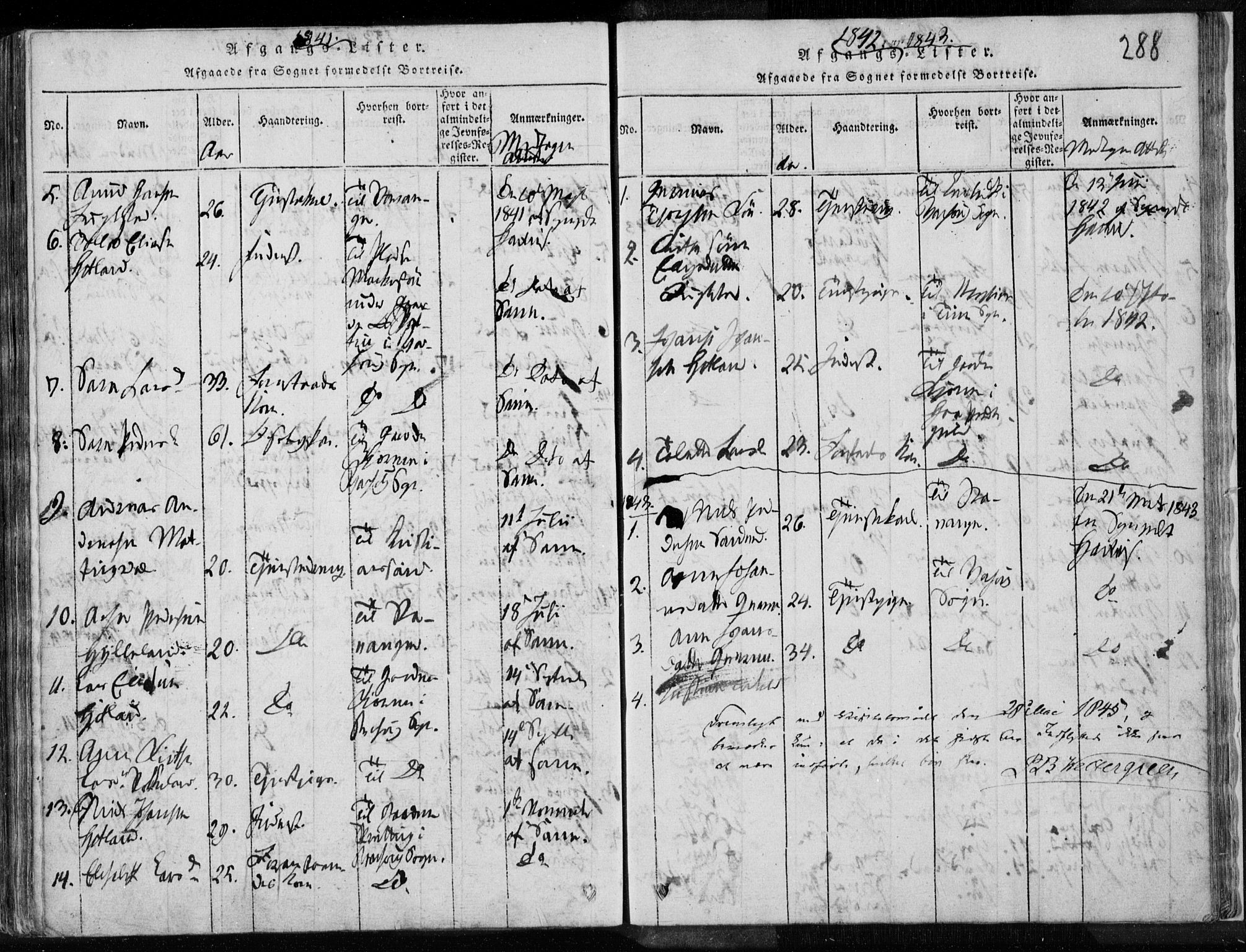 Eigersund sokneprestkontor, AV/SAST-A-101807/S08/L0008: Parish register (official) no. A 8, 1816-1847, p. 288