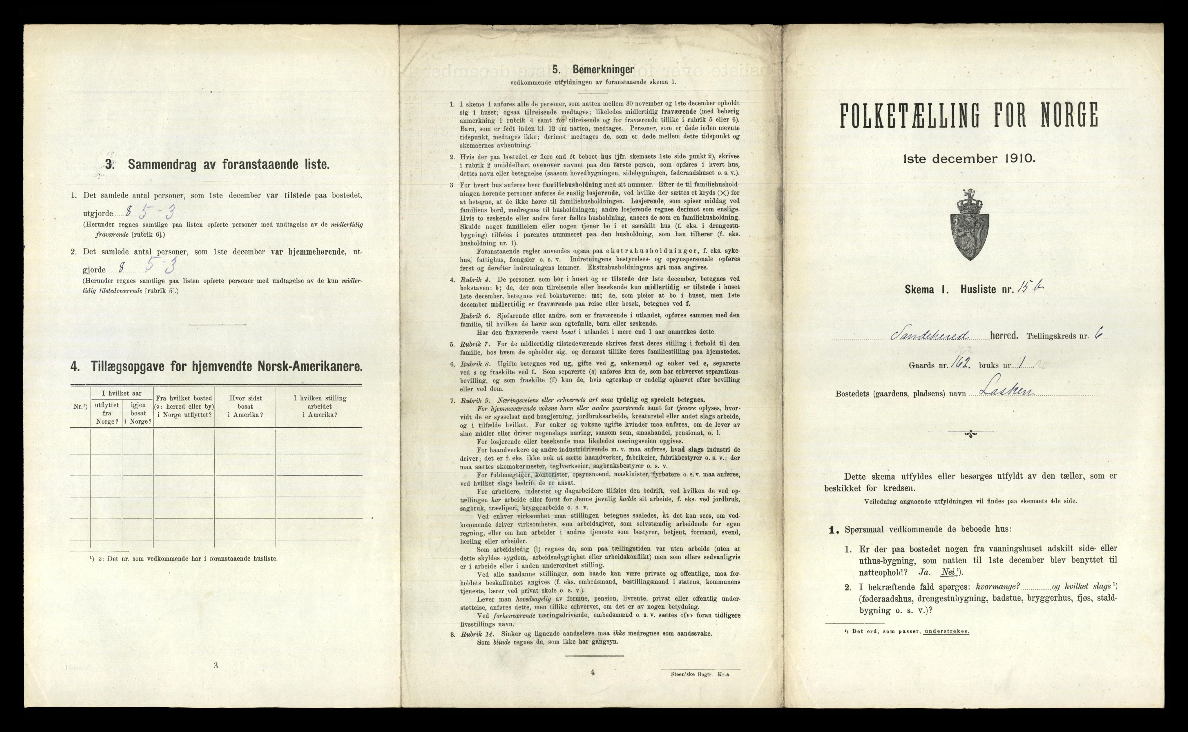 RA, 1910 census for Sandeherred, 1910, p. 1231